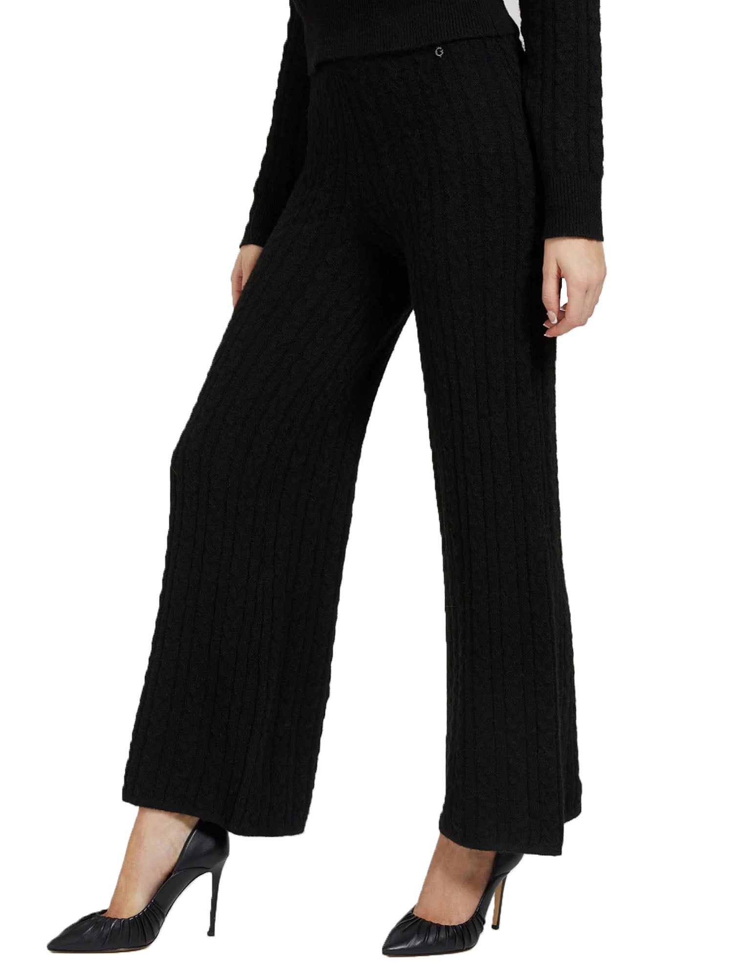 GUESS PANTALONE TAMARA A TRECCE NERO