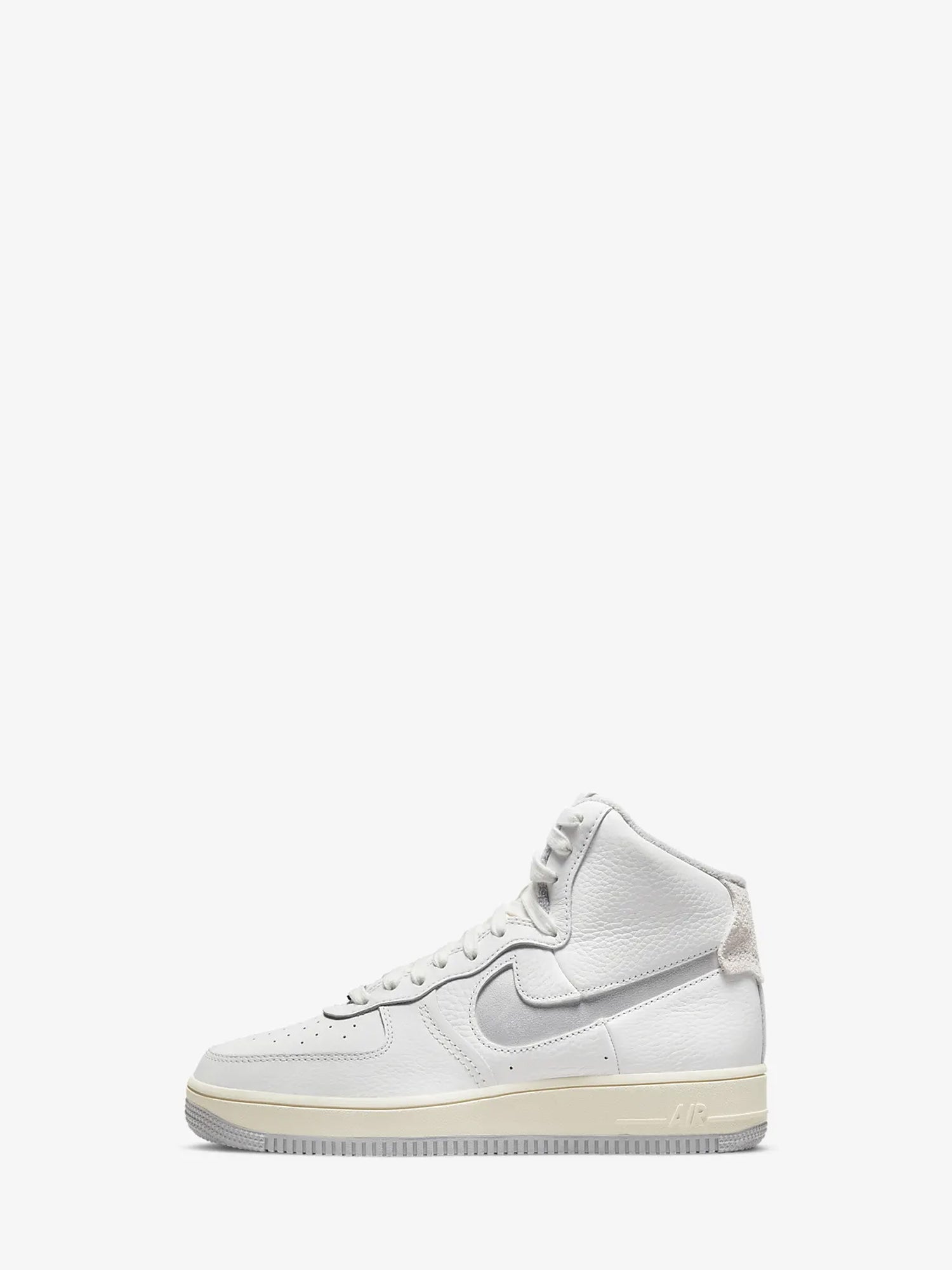 NIKE SNEAKERS ALTE AIR FORCE 1 HIGH SCULPT BIANCO-ARGENTO