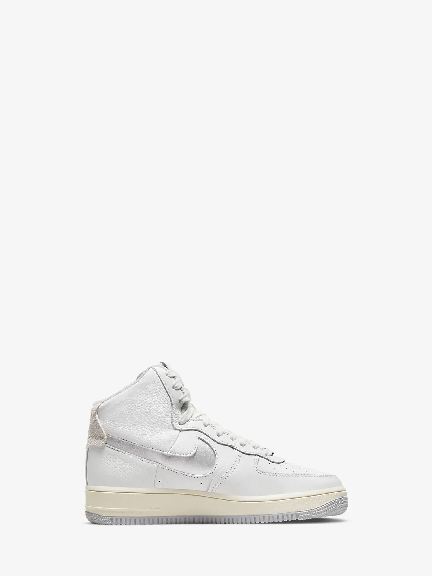 NIKE SNEAKERS ALTE AIR FORCE 1 HIGH SCULPT BIANCO-ARGENTO