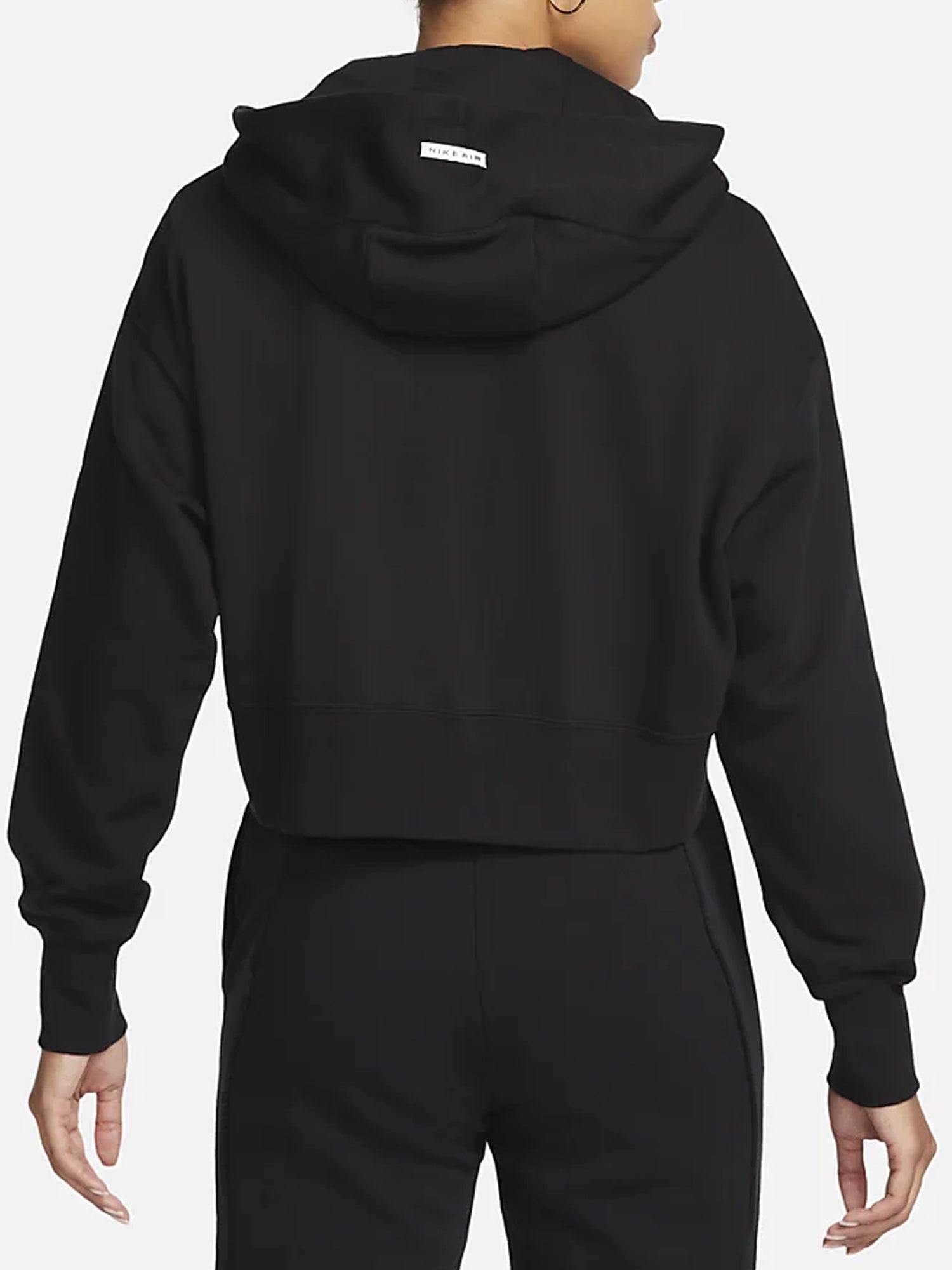 NIKE FELPA CON CAPPUCCIO E ZIP FLEECE NERO