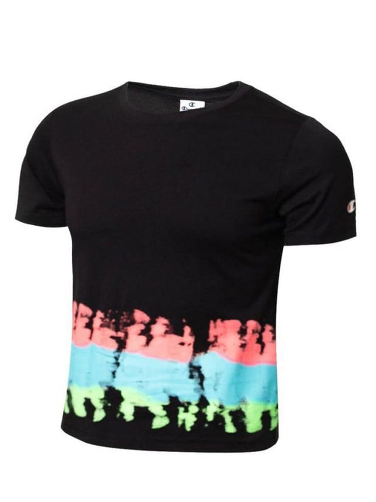 CHAMPION T-SHIRT CROPPED TIE-DYE NERO