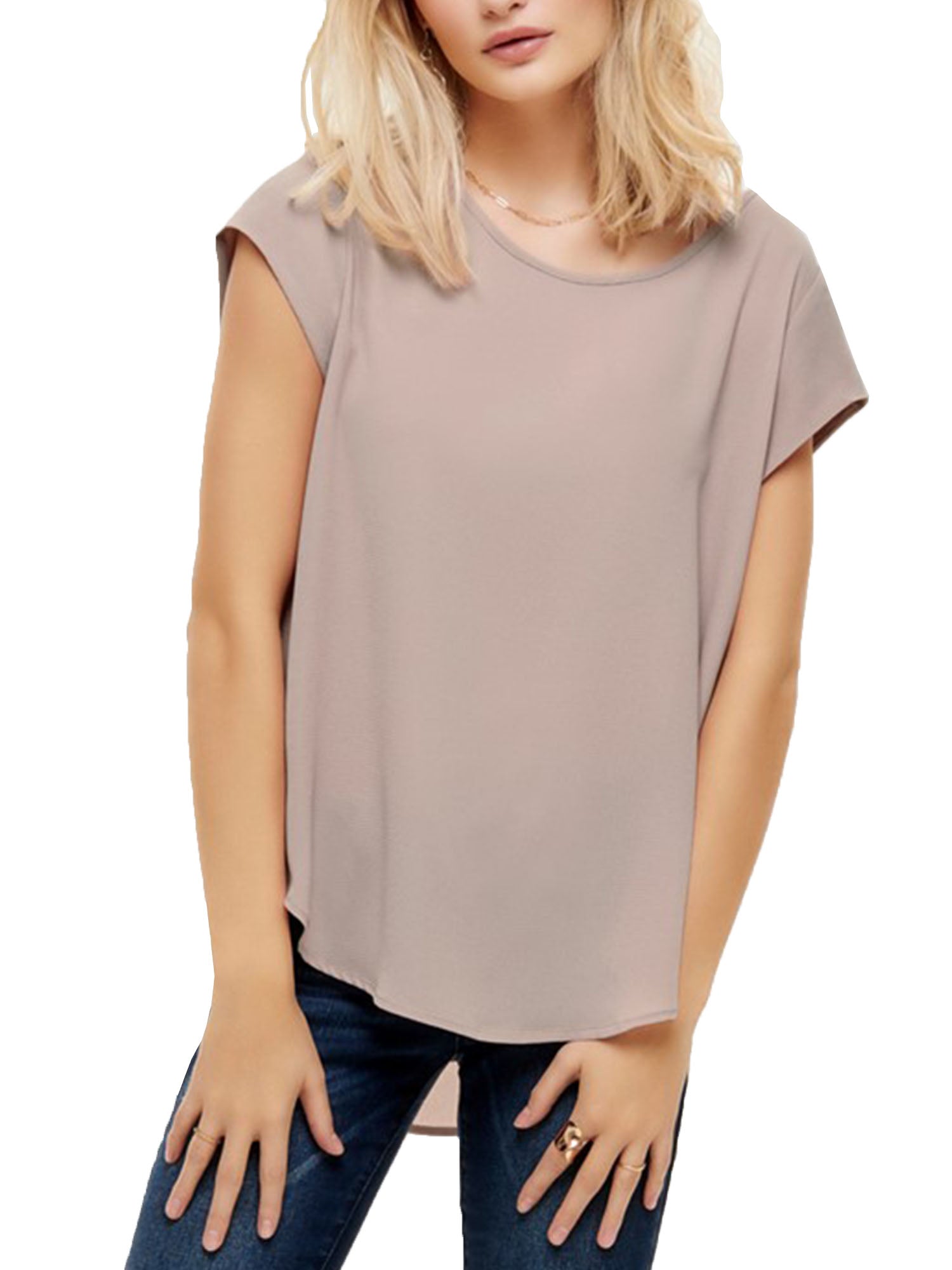 ONLY T-SHIRT A MANICA CORTA BEIGE - ROSA