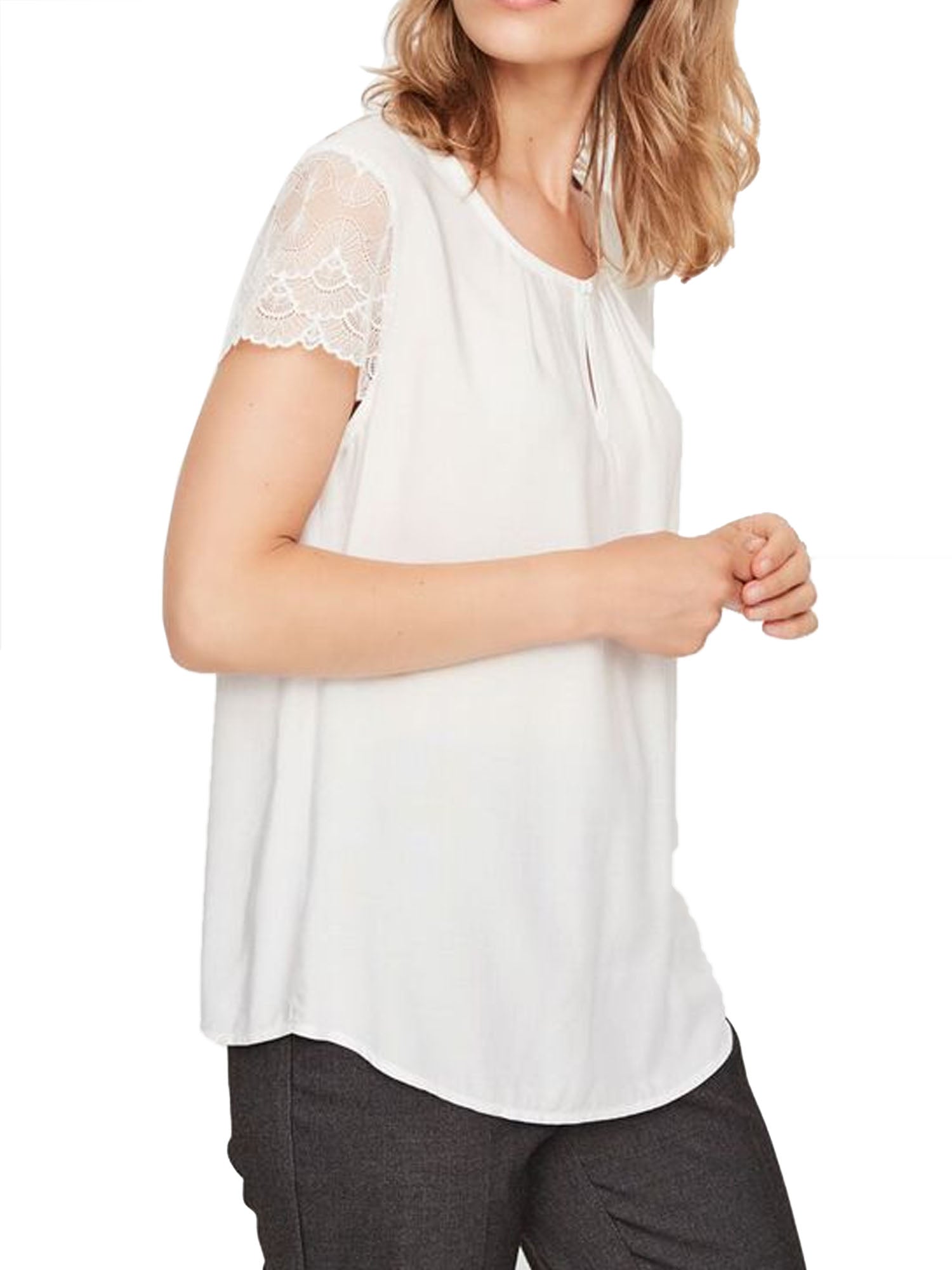 VERO MODA TOP MEZZA MANICA BIANCO