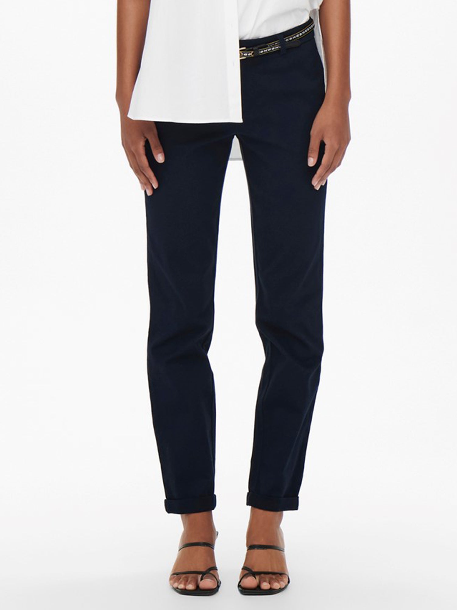 ONLY PANTALONI CHINO BIANA BLU