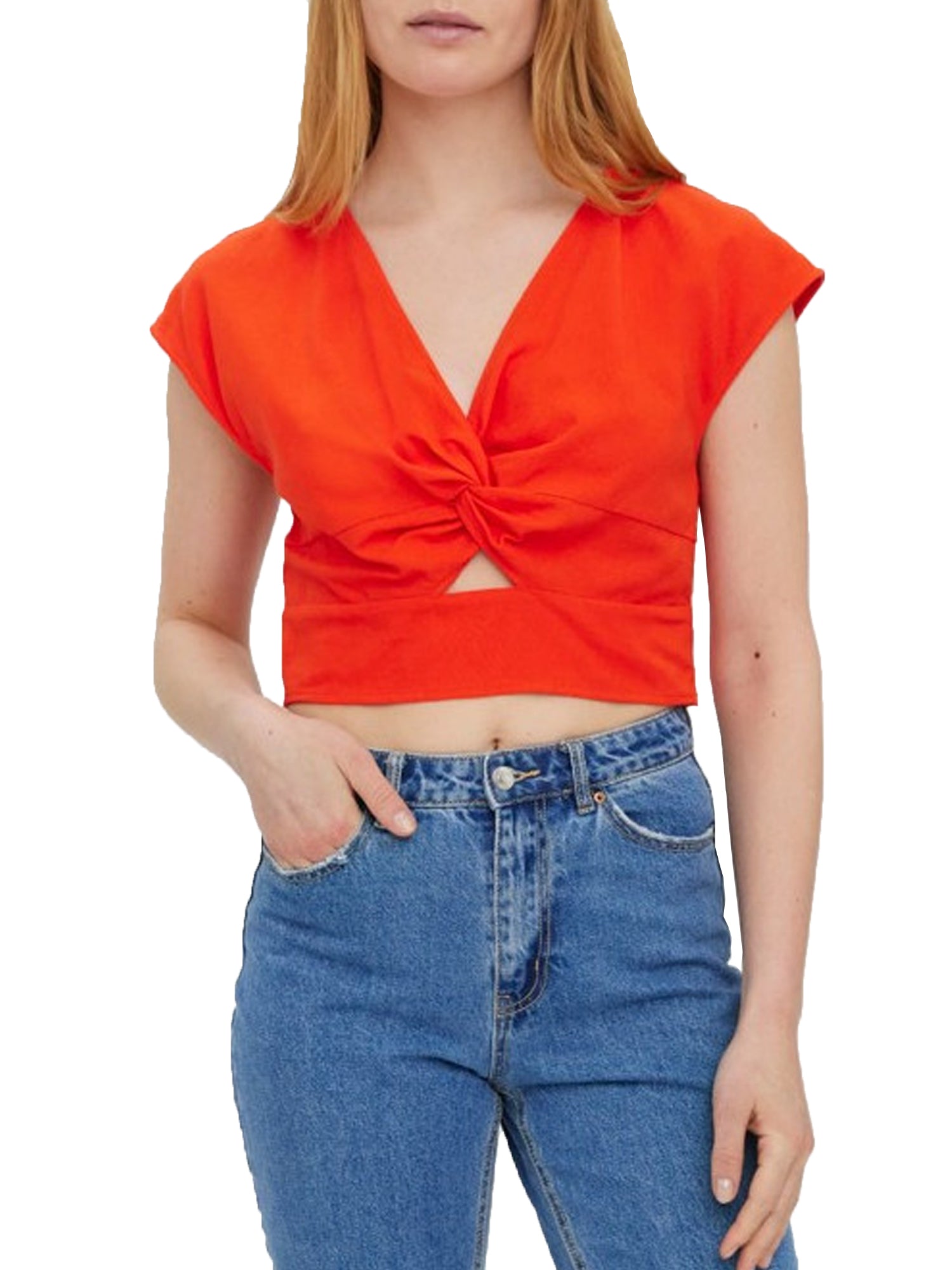 VERO MODA TOP CROPPED ARANCIO ACCESO