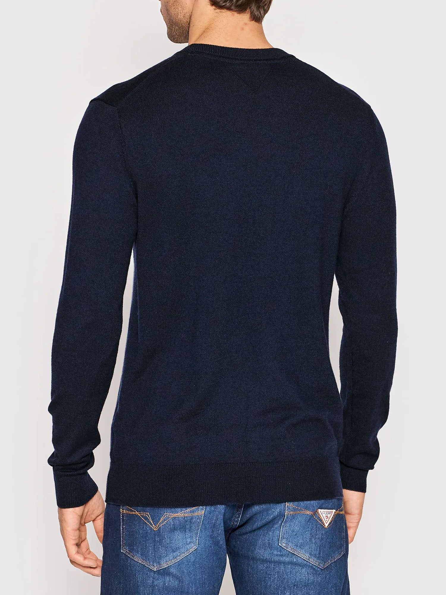 GUESS JEANS PULLOVER GIROCOLLO OMEGA BLU