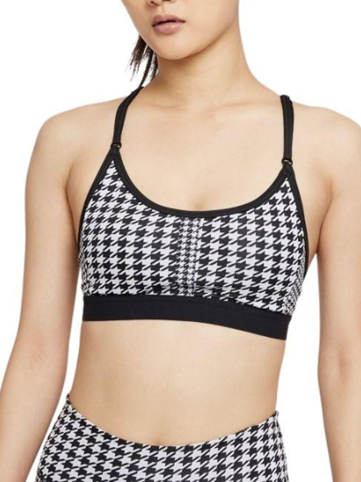 NIKE DRI-FIR INDY ICON BRA REGGISENO SPORTIVO NERO-BIANCO