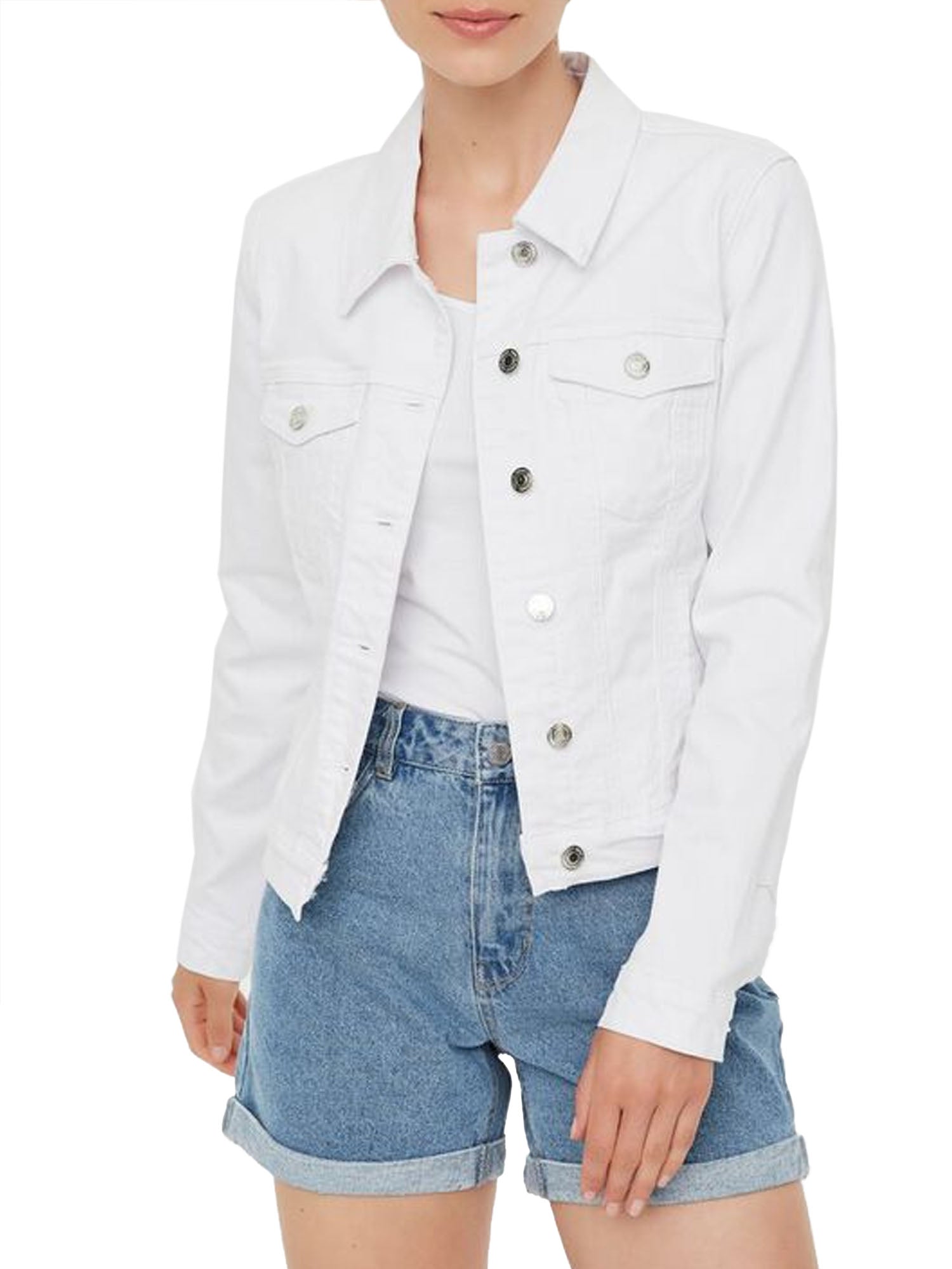 VERO MODA GIACCA CORTA IN DENIM BRIGHT WHITE