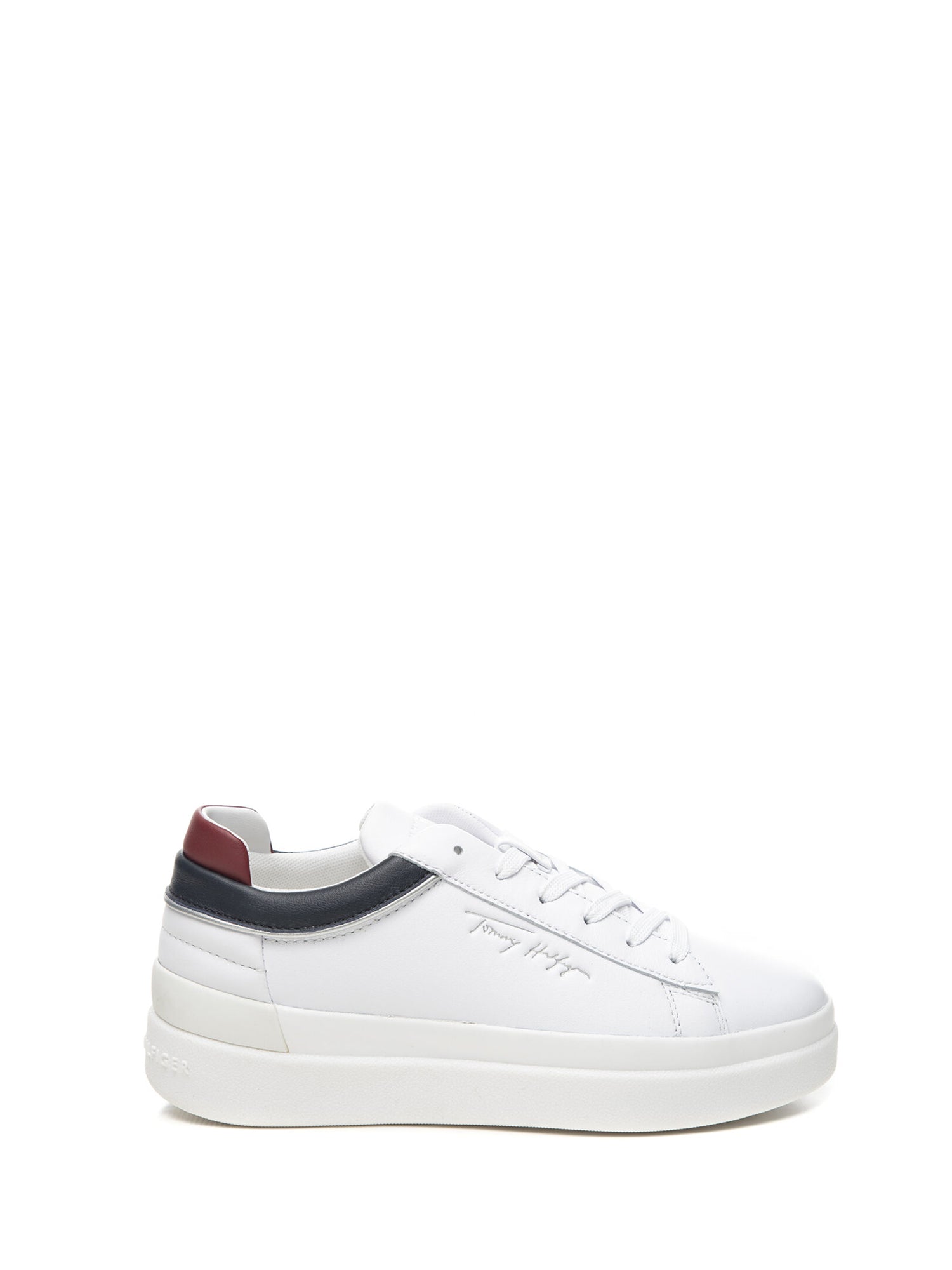 TOMMY HILFIGER SNEAKERS IN PELLE COLOR BLOCK BIANCO