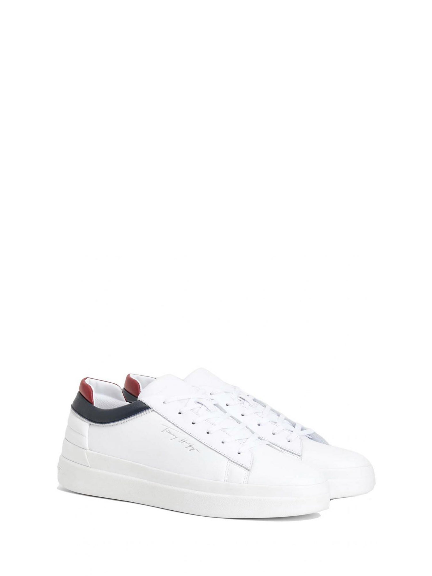 TOMMY HILFIGER SNEAKERS IN PELLE COLOR BLOCK BIANCO