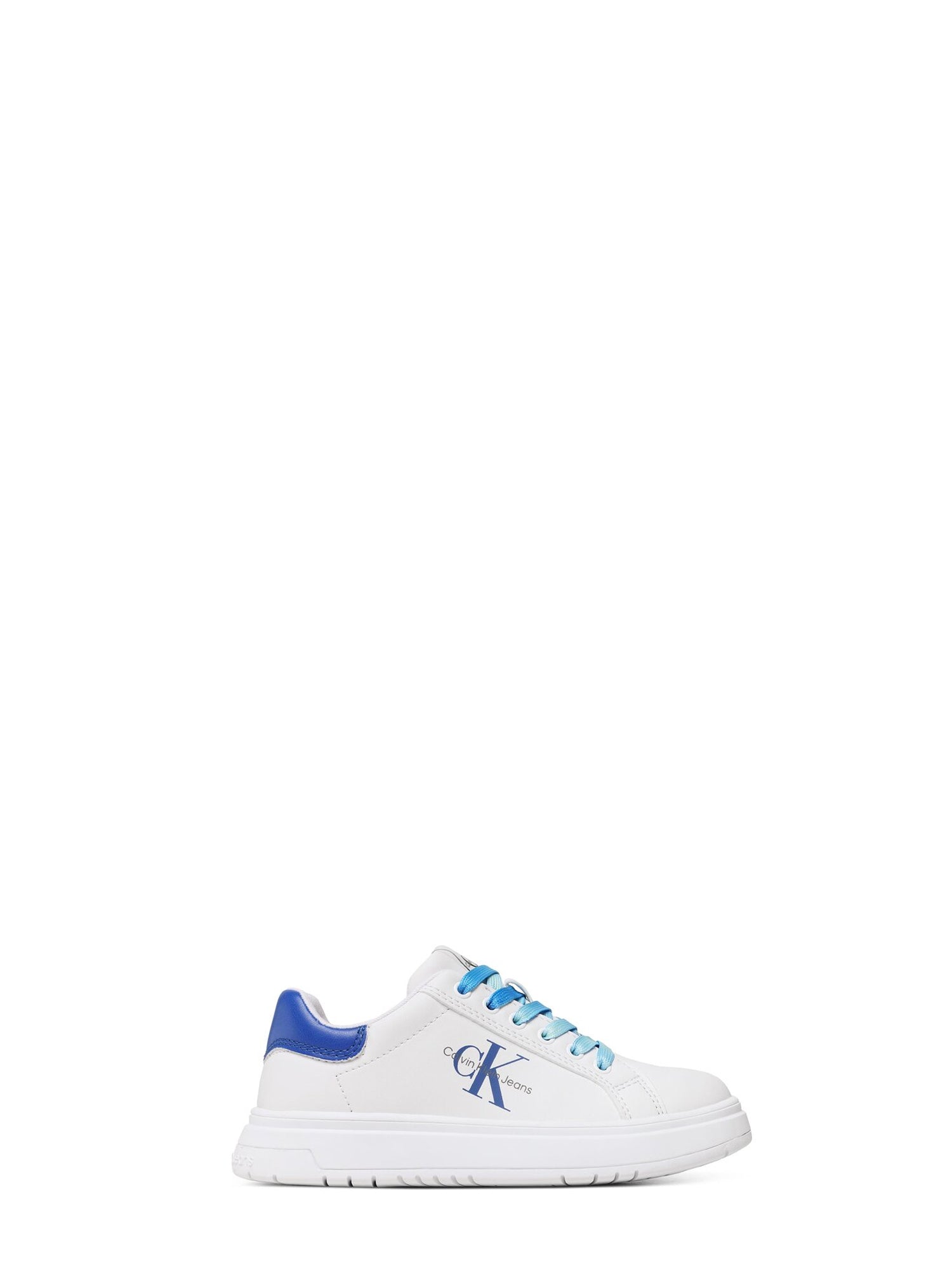 CALVIN KLEIN SHOES SNEAKERS BASSE LOW CUT LACE-UP BIANCO-BLU