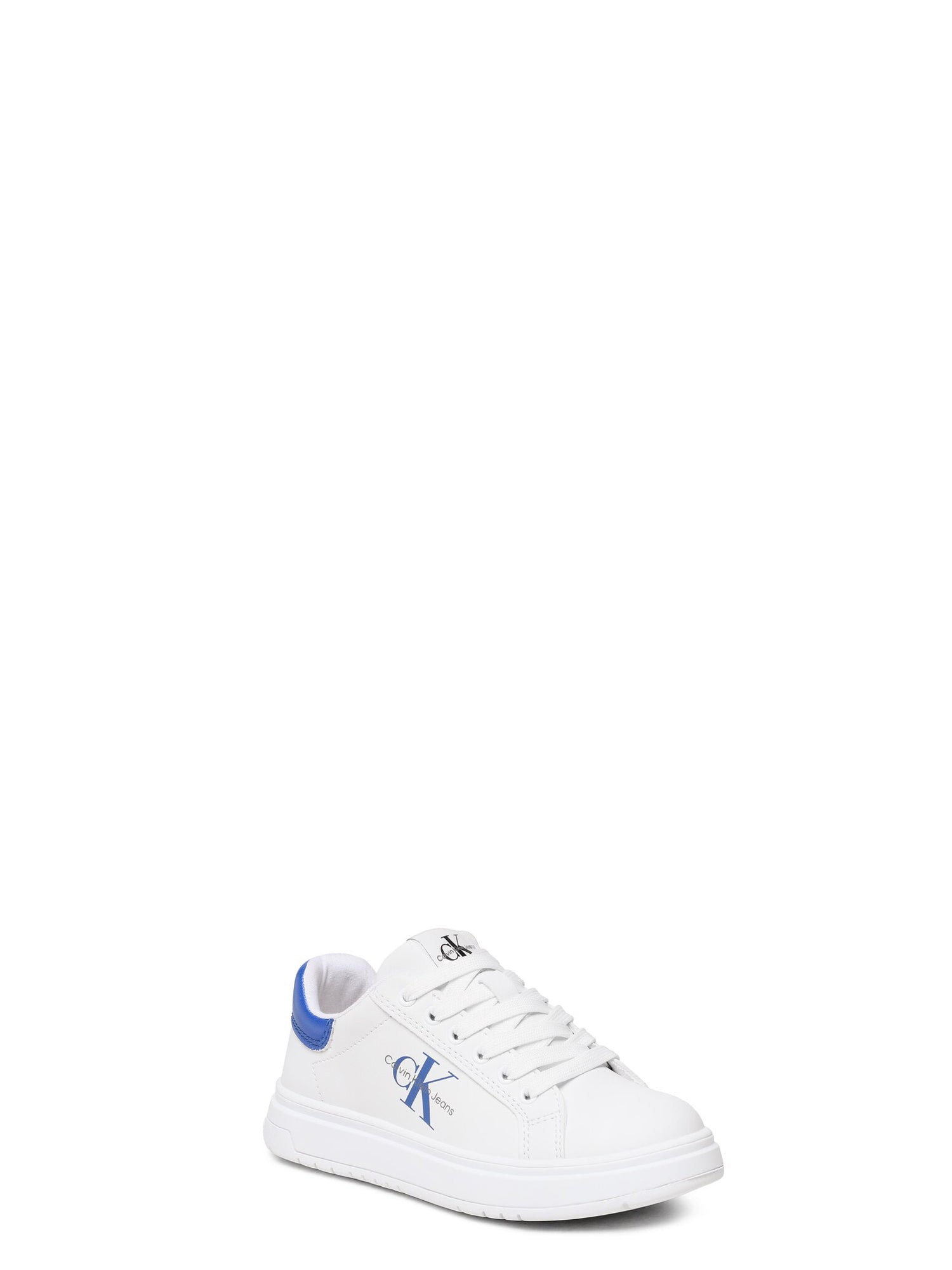 CALVIN KLEIN SHOES SNEAKERS BASSE LOW CUT LACE-UP BIANCO-BLU