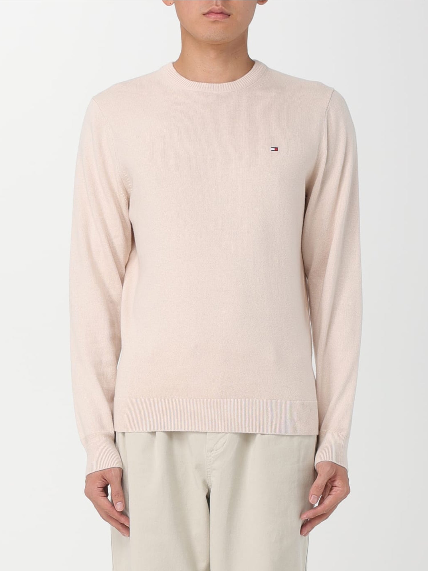 TOMMY HILFIGER PULLOVER GIROCOLLO CREMA