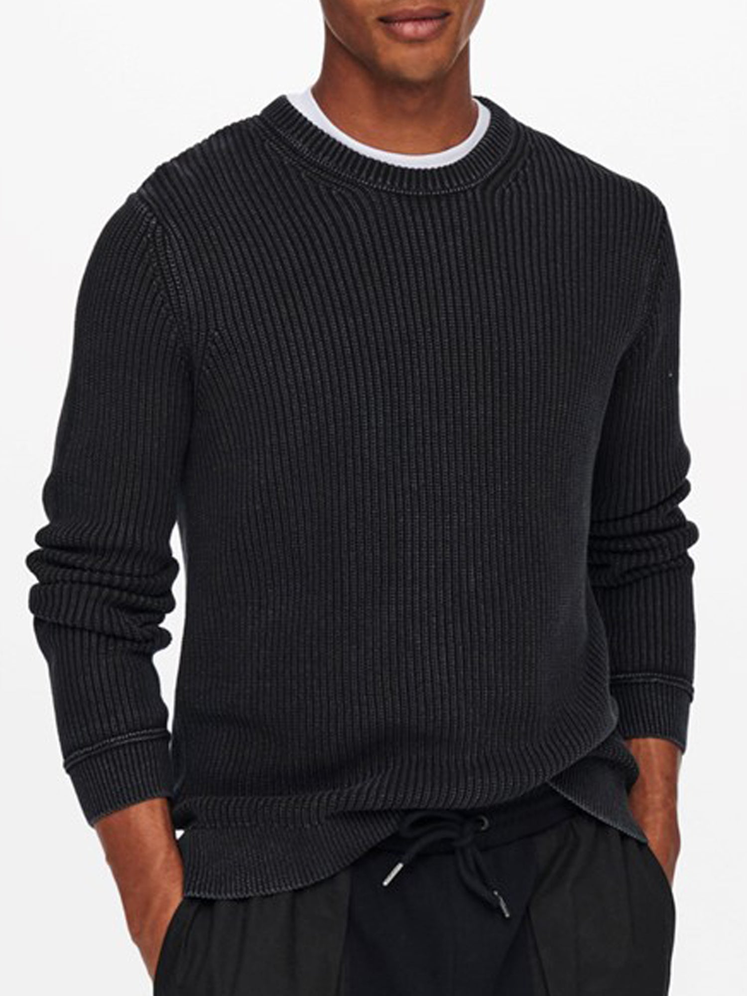 ONLY&SONS PULLOVER BORI GIROCOLLO NERO