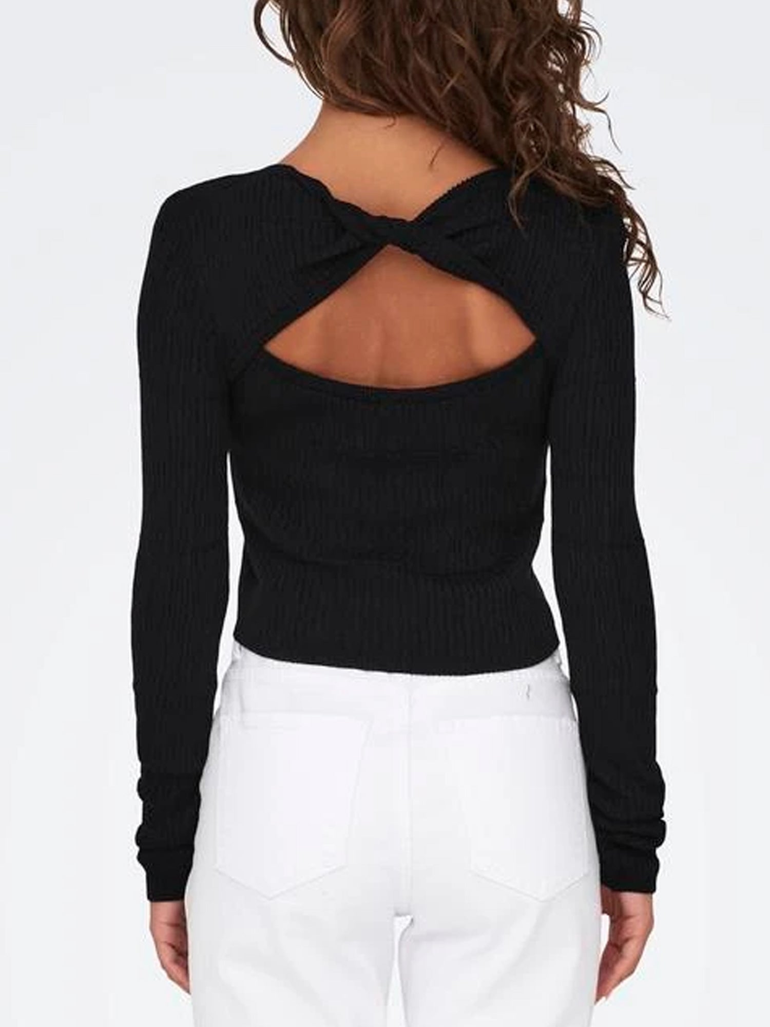 ONLY MAGLIA AMOUR CROPPED NERO