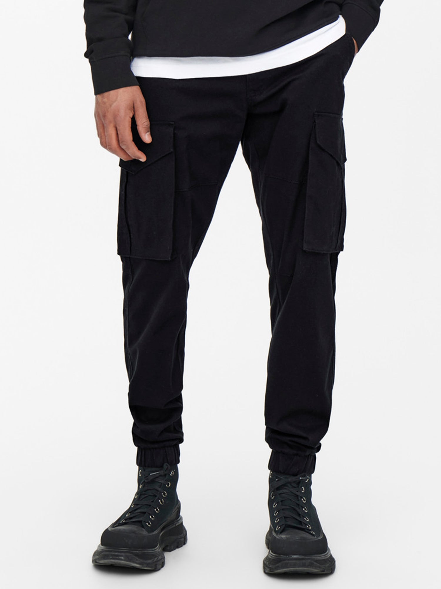 ONLY&SONS PANTALONI KIM CARGO NERO