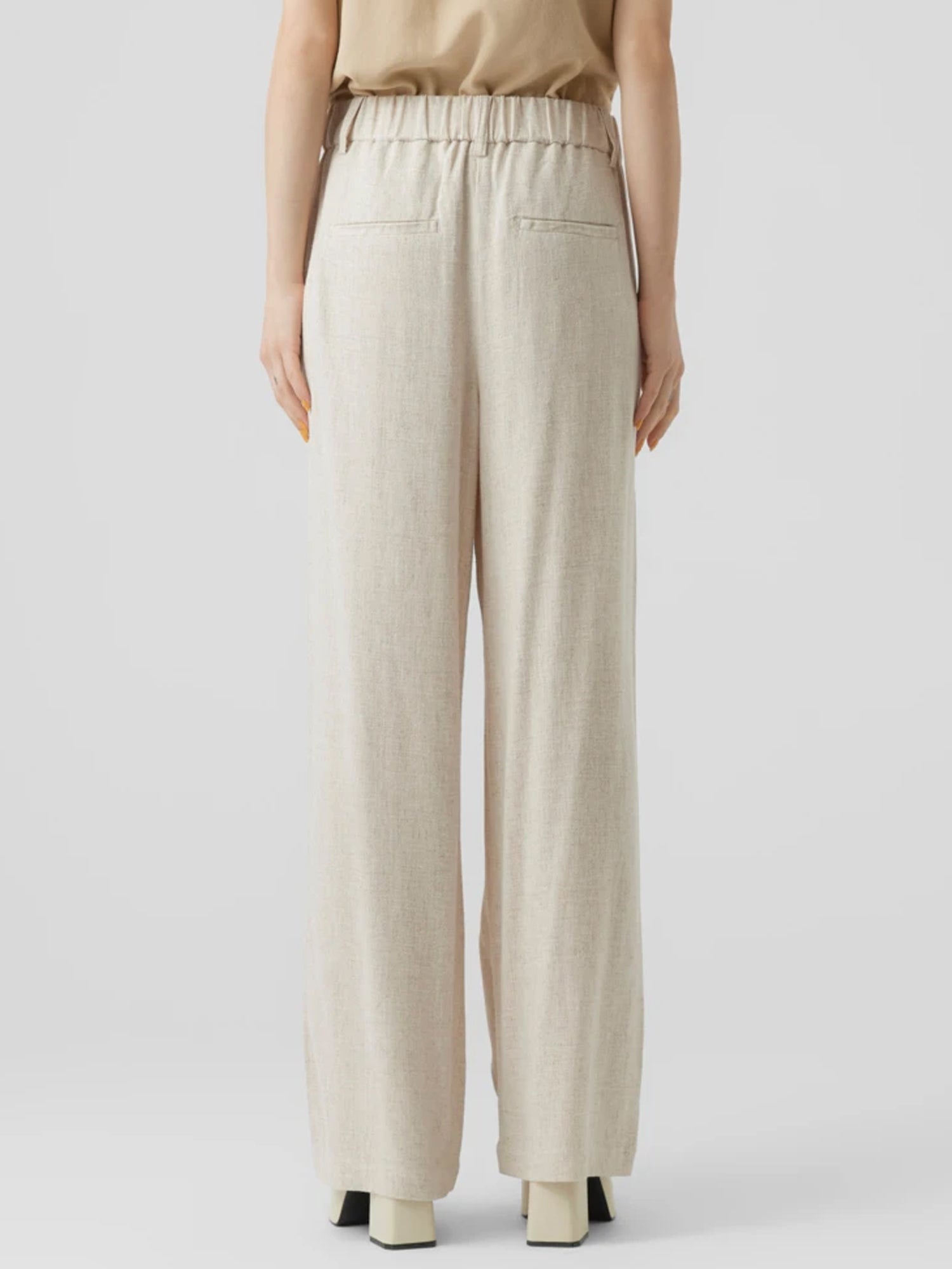 VERO MODA PANTALONI A GAMBA LARGA GRIGIO - BEIGE