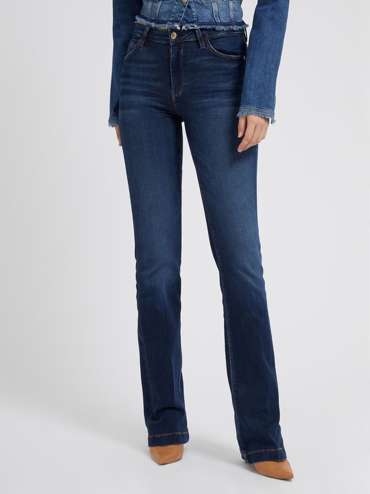 GUESS JEANS JEANS SEXY BOOT IN DENIM BLU