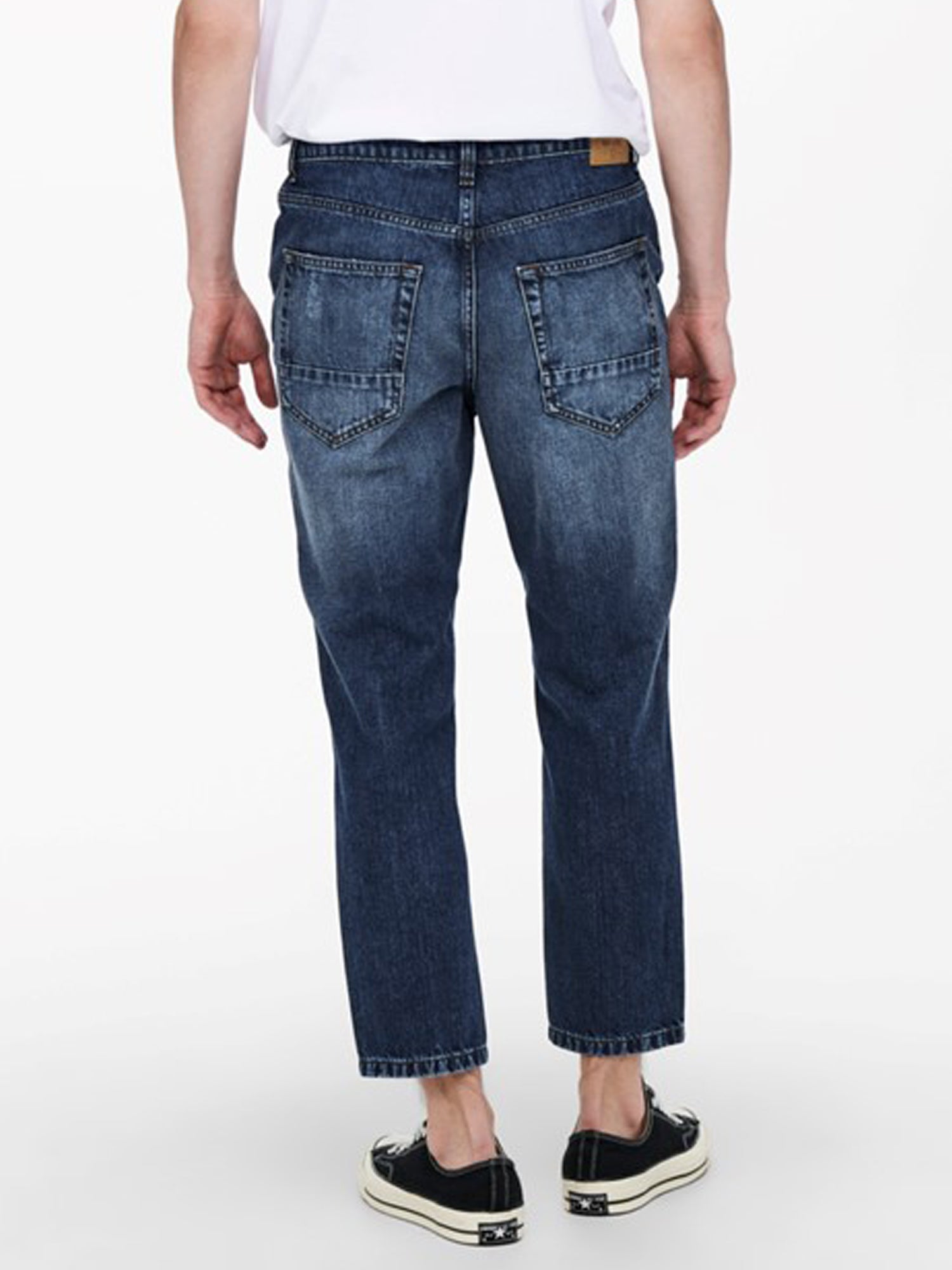 ONLY&SONS JEANS AVI CROPPED IN DENIM BLU