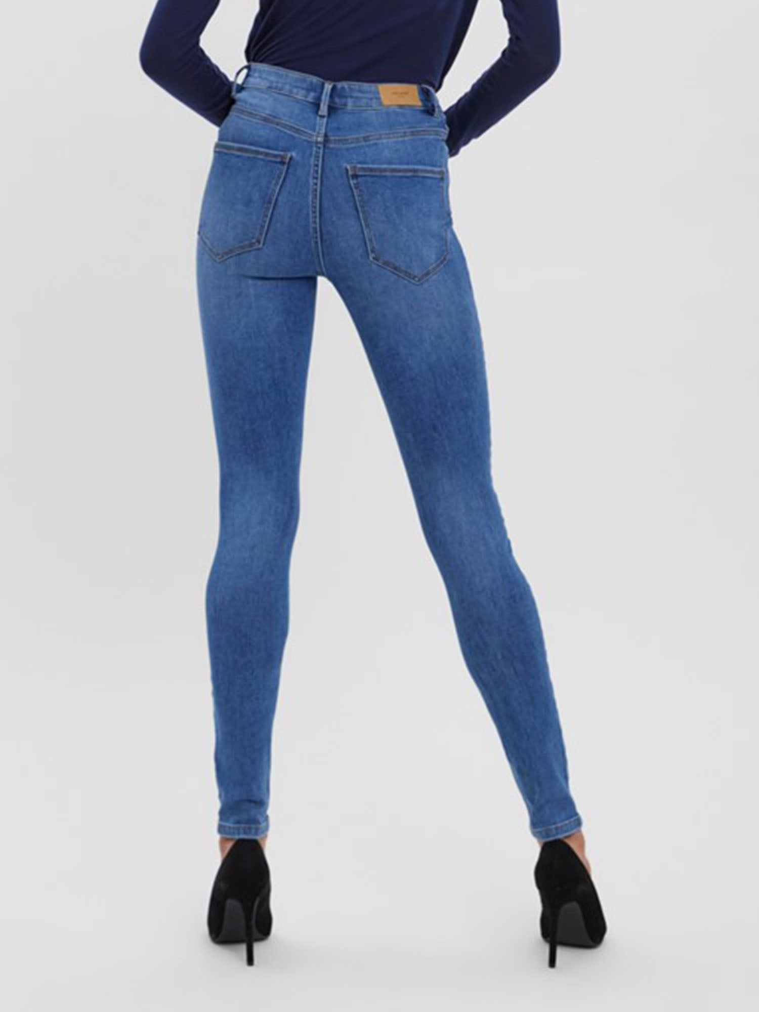 VERO MODA JEANS SKINNY A VITA ALTA IN DENIM BLU