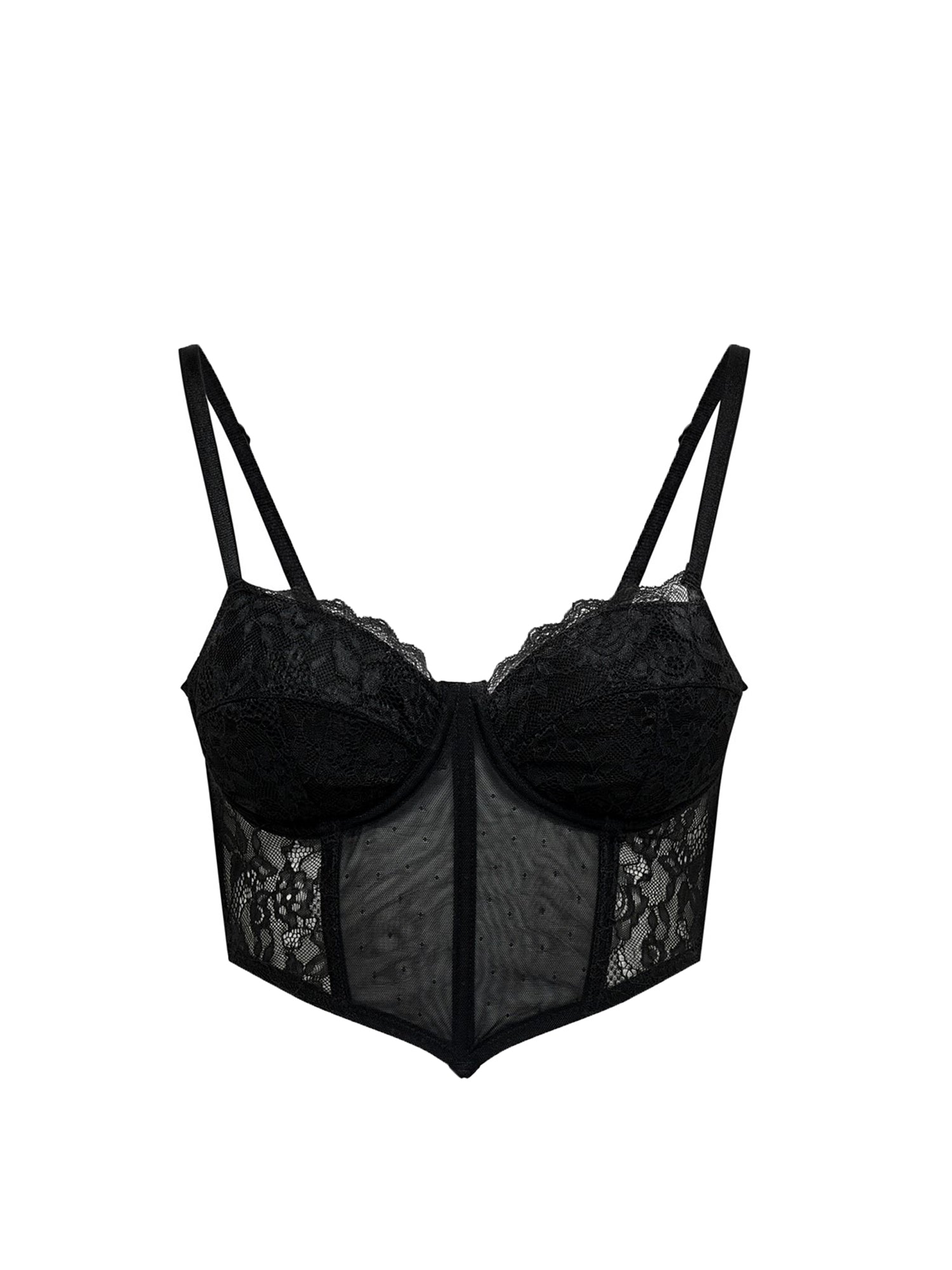 ONLY CORSETTO IN PIZZO ELLA NERO