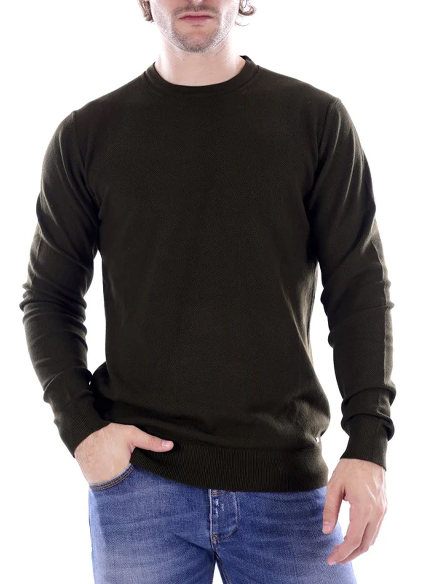 MARKUP PULLOVER GIROCOLLO VERDE MILITARE