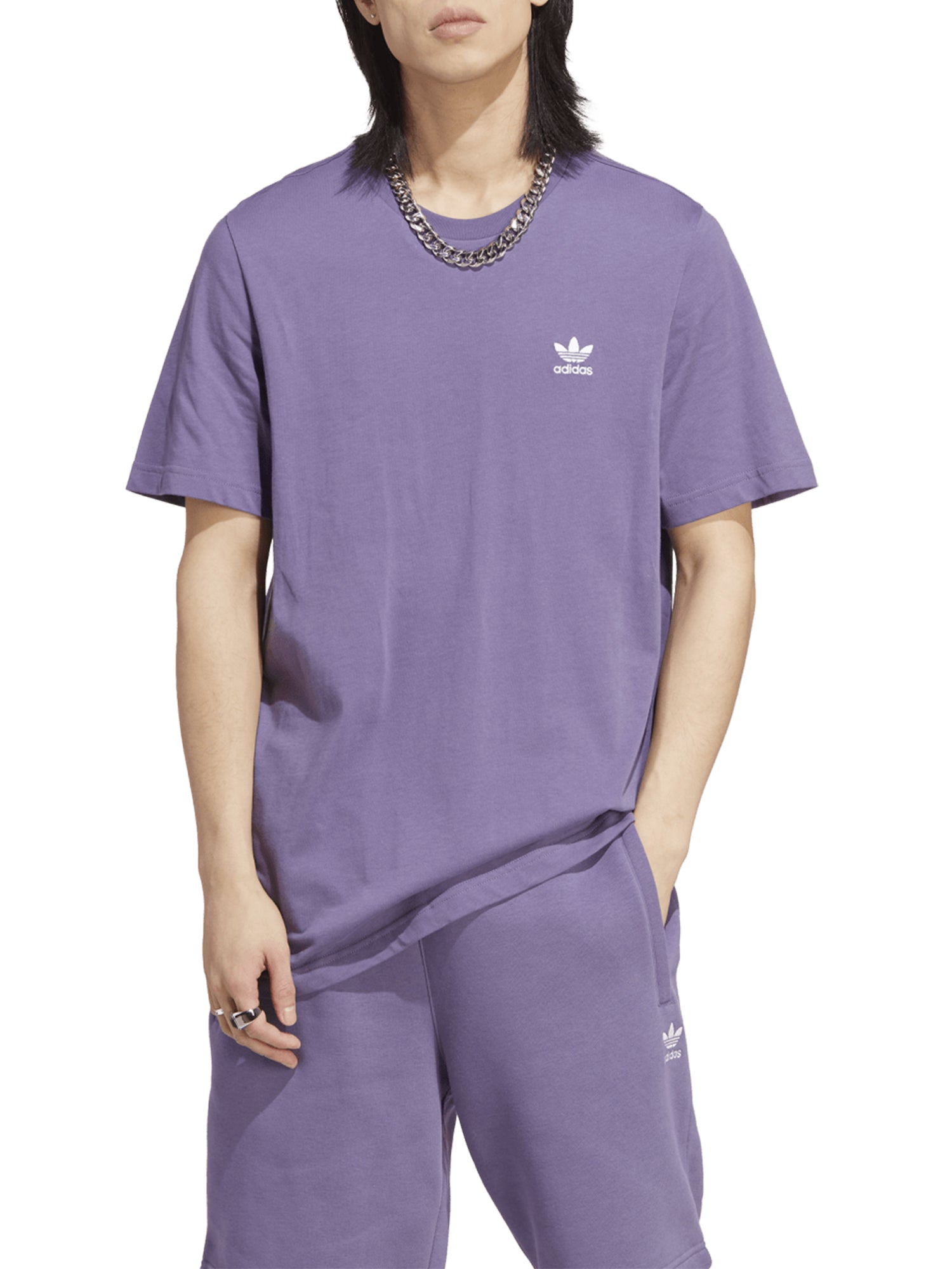 ADIDAS ORIGINALS T-SHIRT TREFOIL ESSENTIALS VIOLA