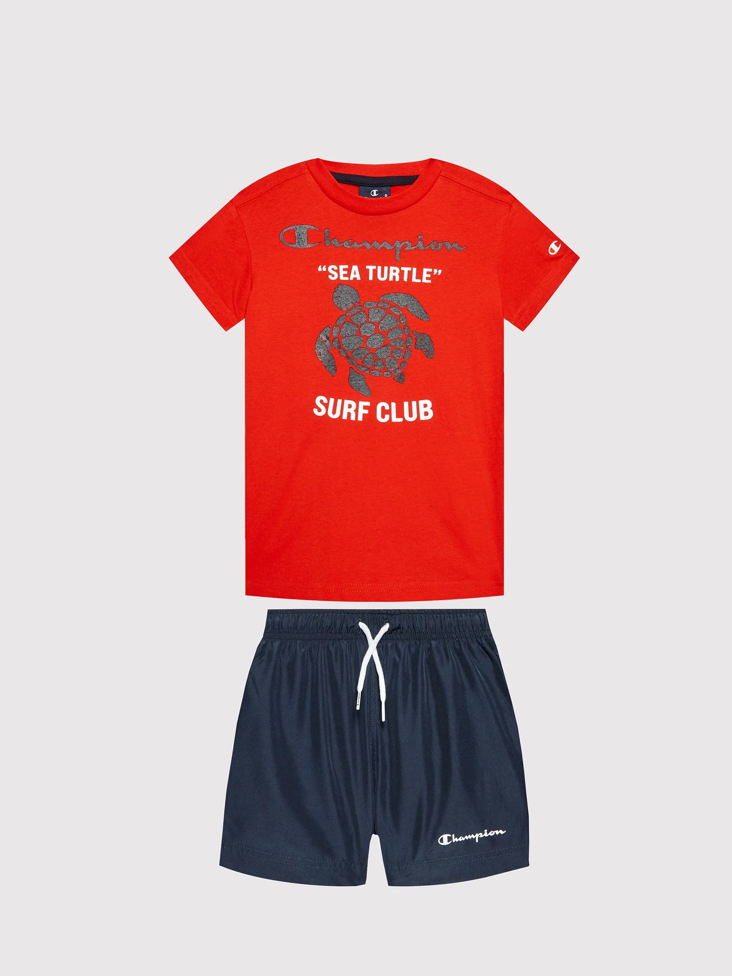 CHAMPION COMPLETO T-SHIRT E SHORTS ROSSO-BLU