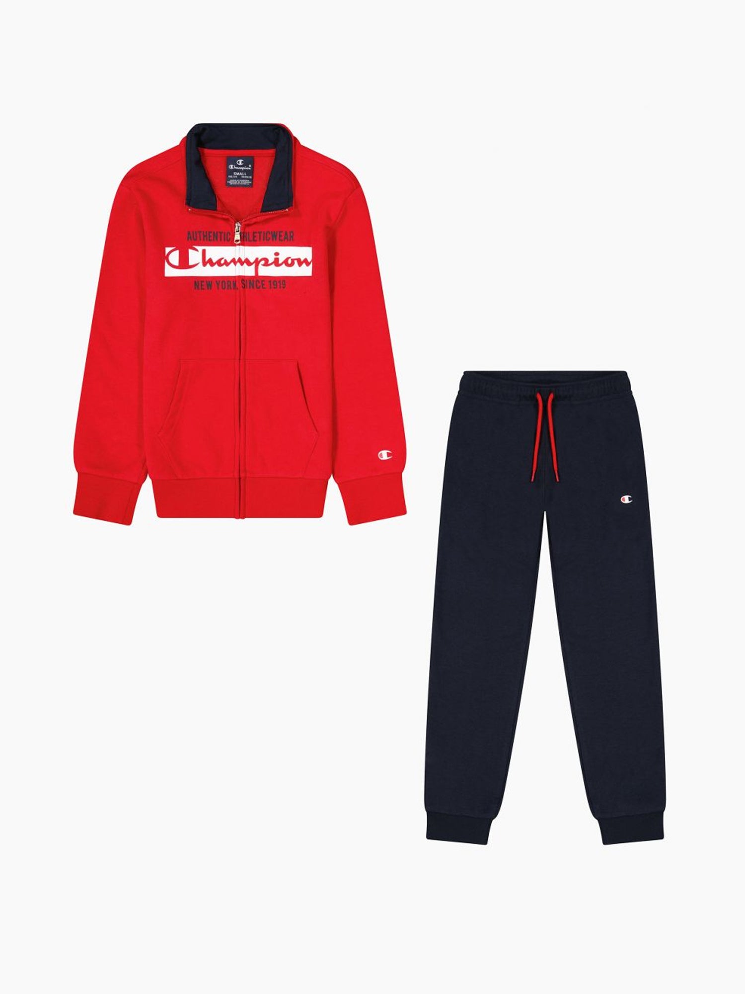 CHAMPION TUTA FULL ZIP JR ROSSO-BLU