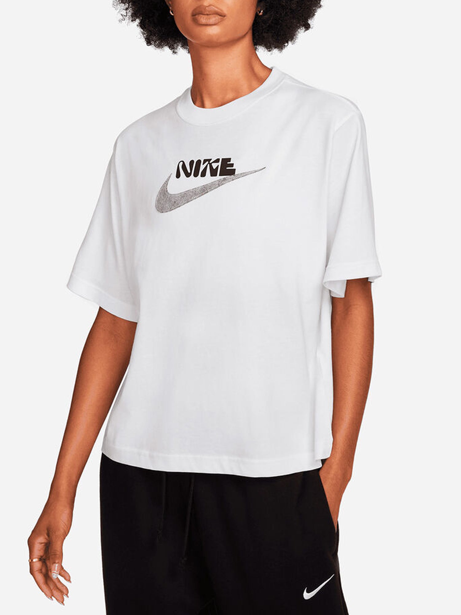 NIKE T-SHIRT GRAPHIC BLOGO W BIANCO