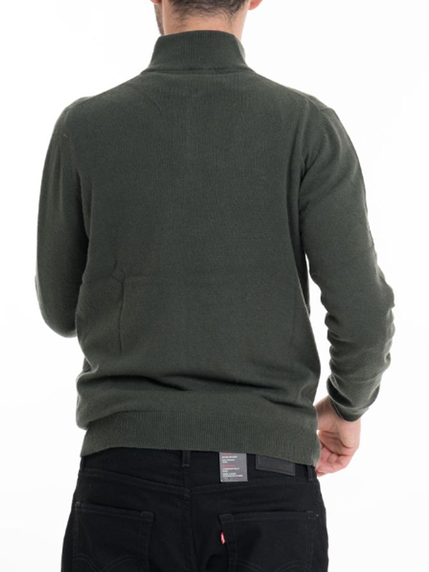 MARKUP PULLOVER COLLO ALTO E MEZZA ZIP VERDE