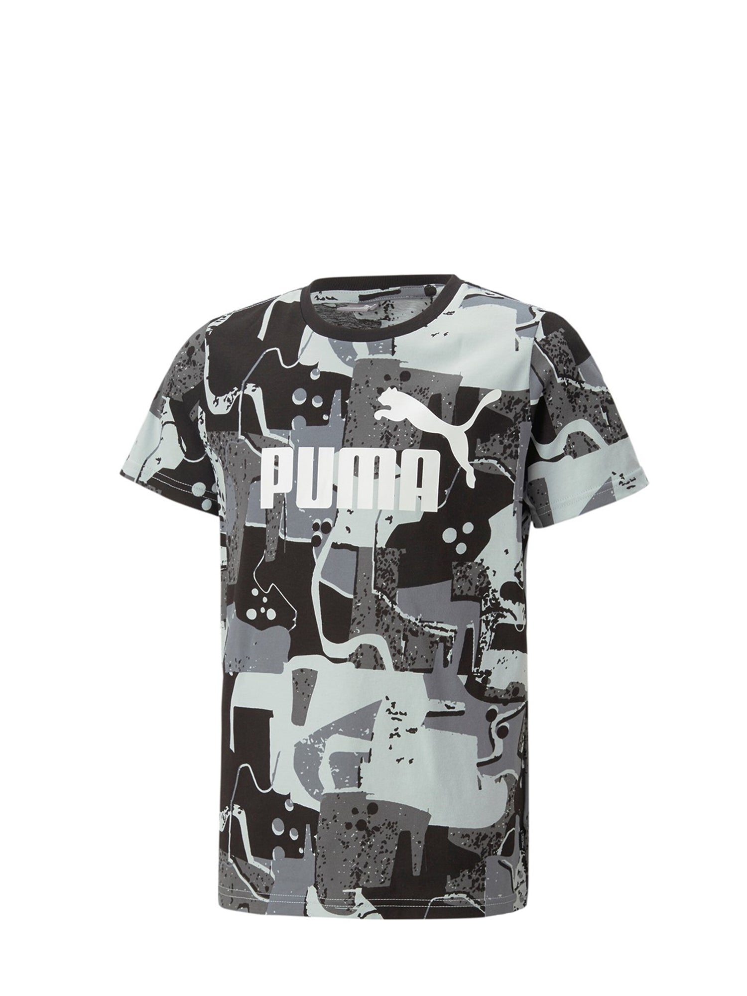 PUMA T-SHIRT ESSENTIALS+ STREET ART AOP NERO - GRIGIO