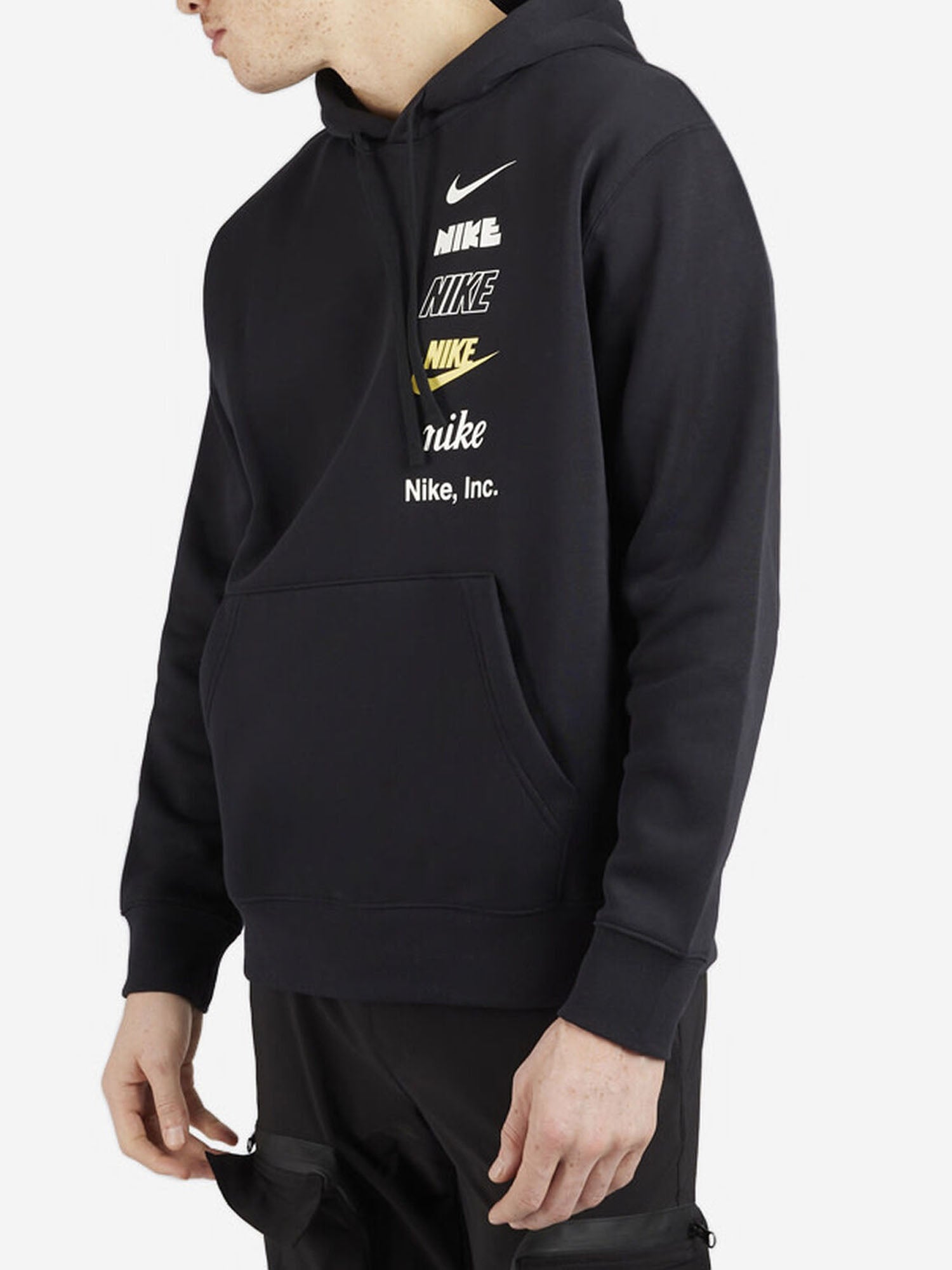 NIKE FELPA CON CAPPUCCIO CLUB FLEECE NERO