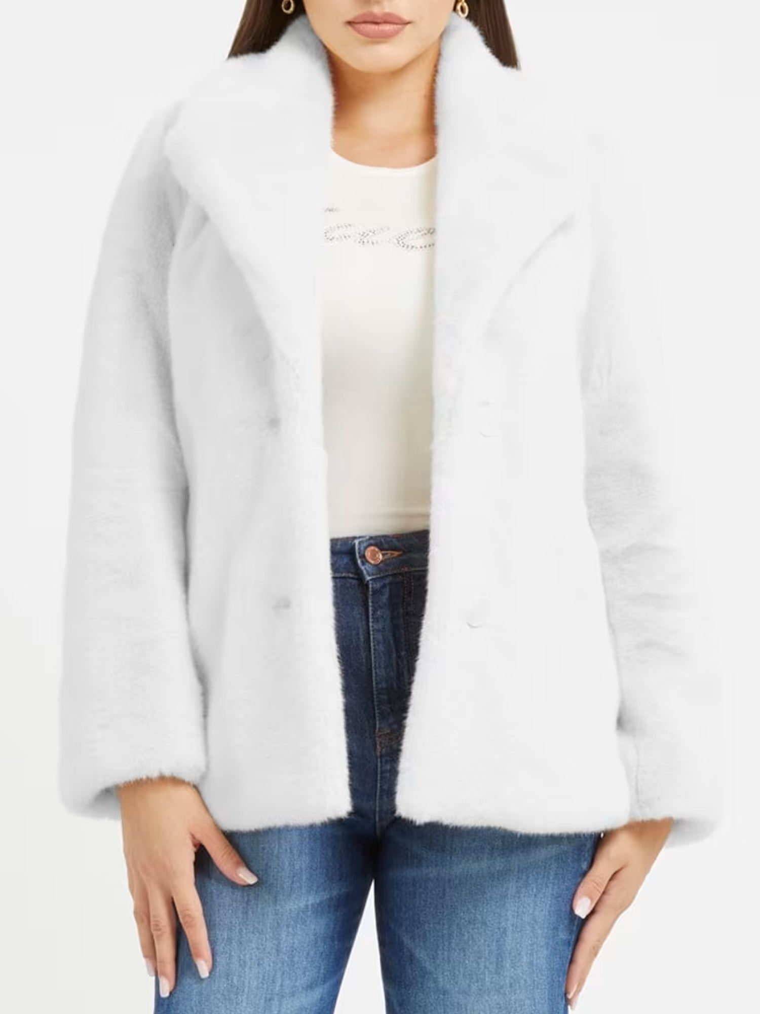 GUESS JEANS CAPPOTTO CORINNE BIANCO