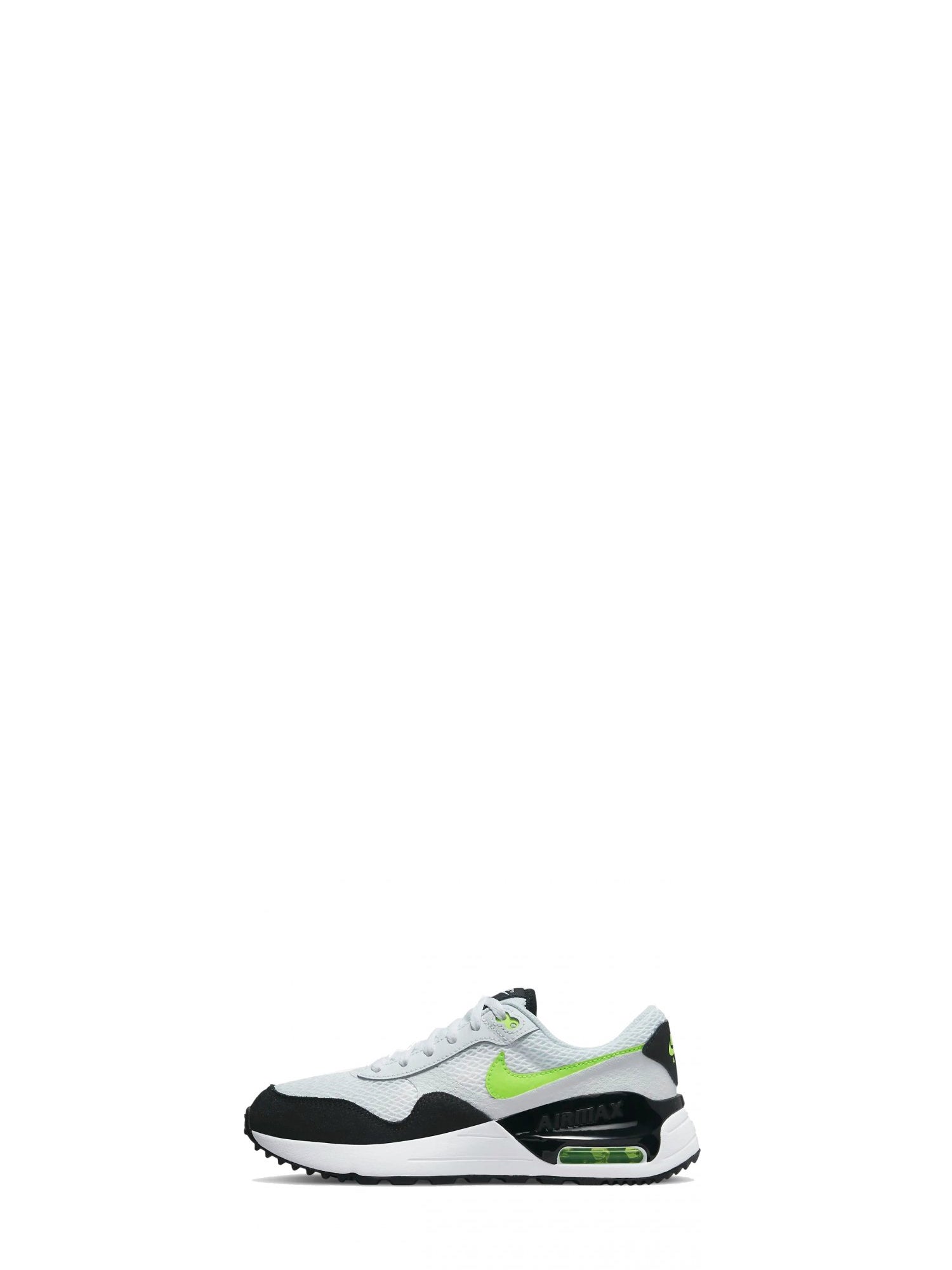 NIKE SNEAKERS AIR MAX SYSTM BIG KIDS BIANCO-NERO-VERDE