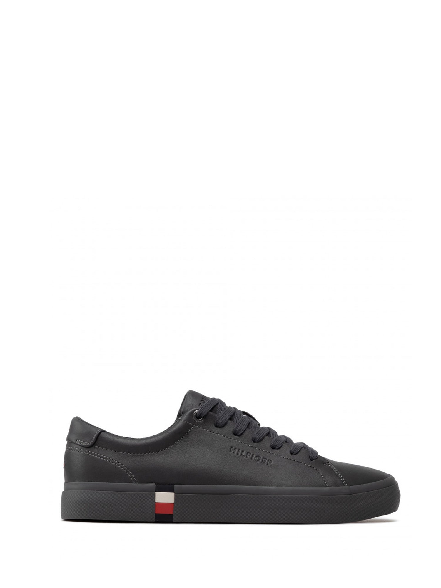 TOMMY HILFIGER SNEACKERS MODERN VULC CORPORATE LEATHER GRIGIO SCURO