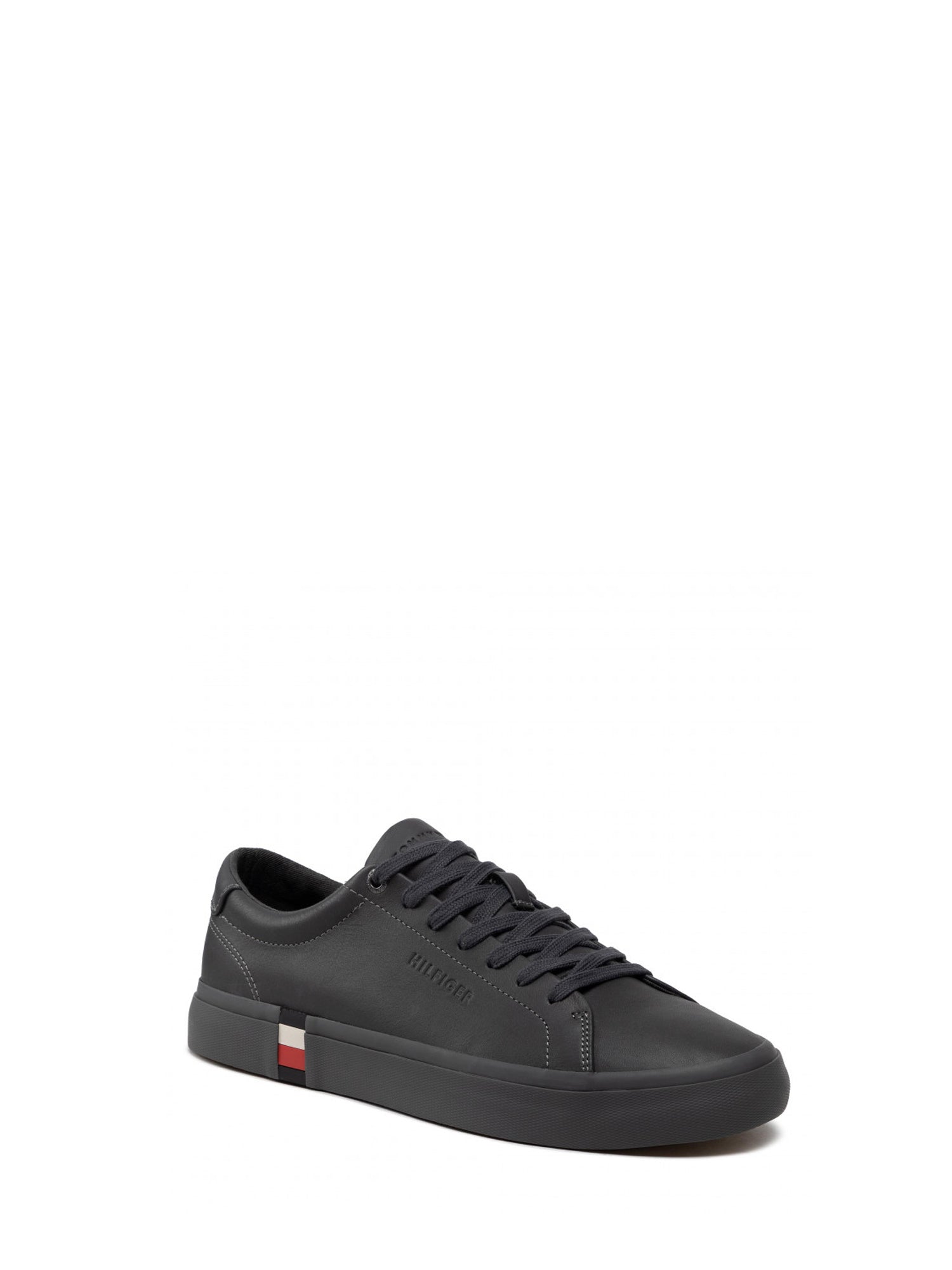 TOMMY HILFIGER SNEACKERS MODERN VULC CORPORATE LEATHER GRIGIO SCURO