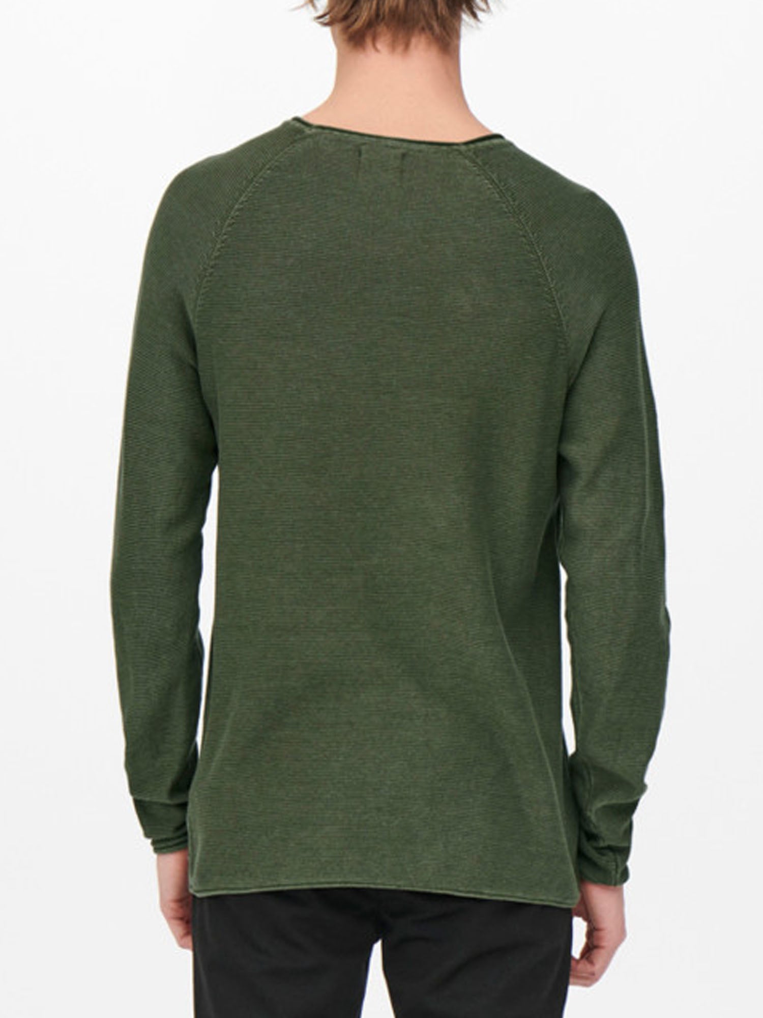 ONLY&SONS PULLOVER GIROCOLLO VERDE OLIVA