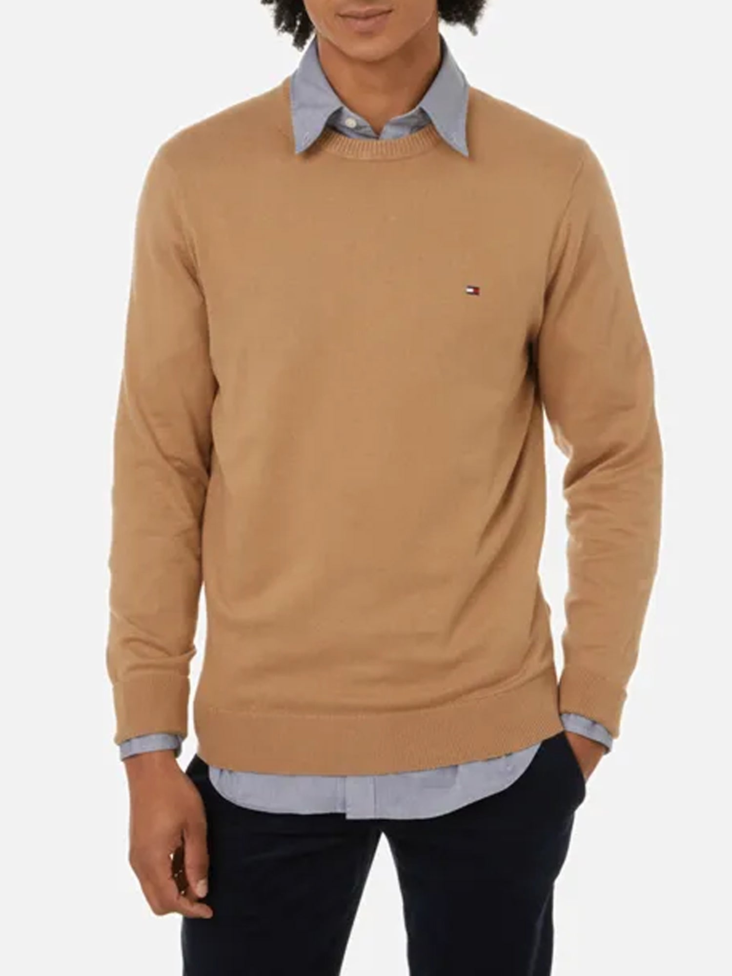 TOMMY HILFIGER PULLOVER GIROCOLLO KAKI