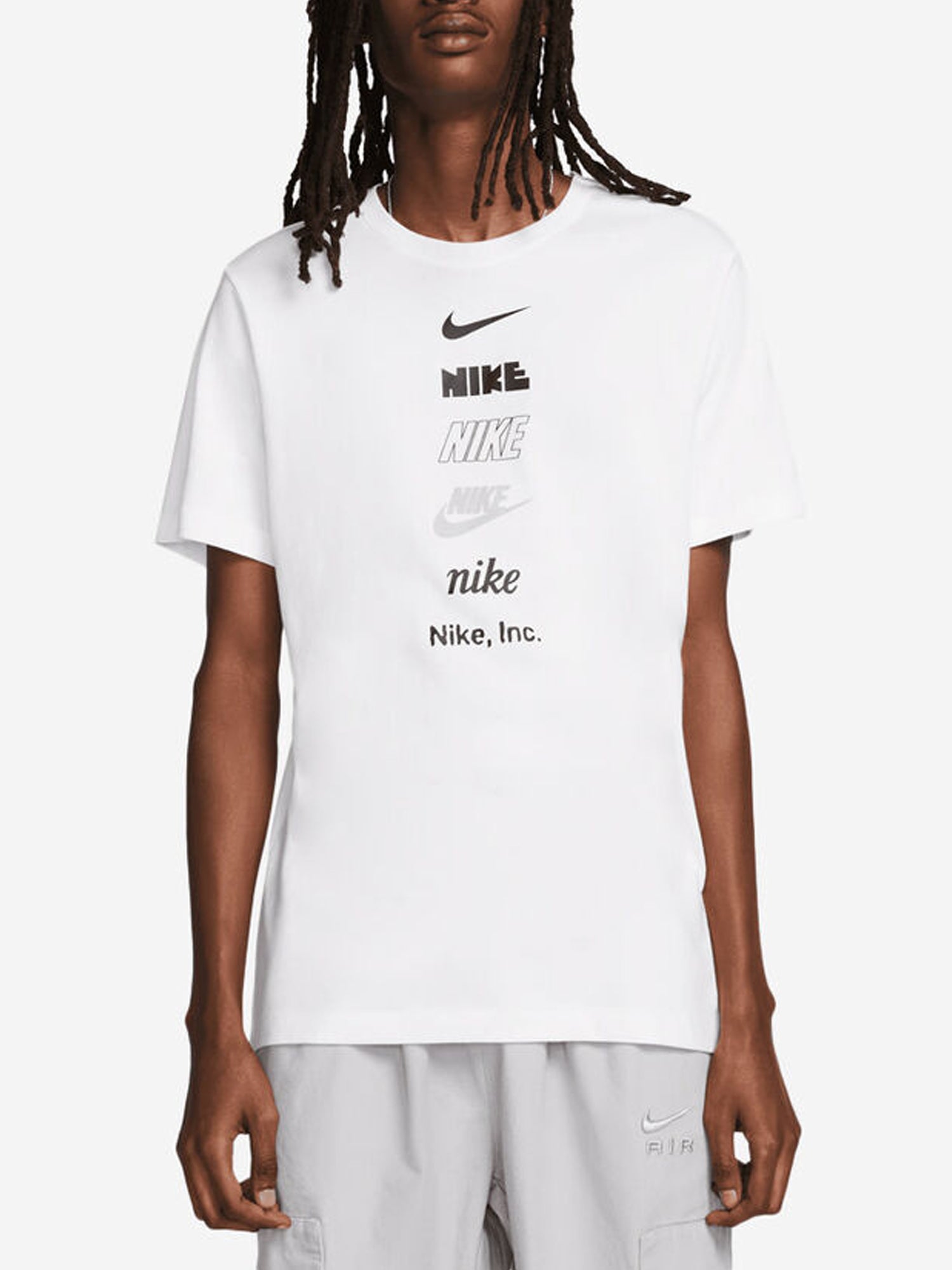 NIKE T-SHIRT MANICHE CORTE NSW CLUB PLUS TEE BIANCO