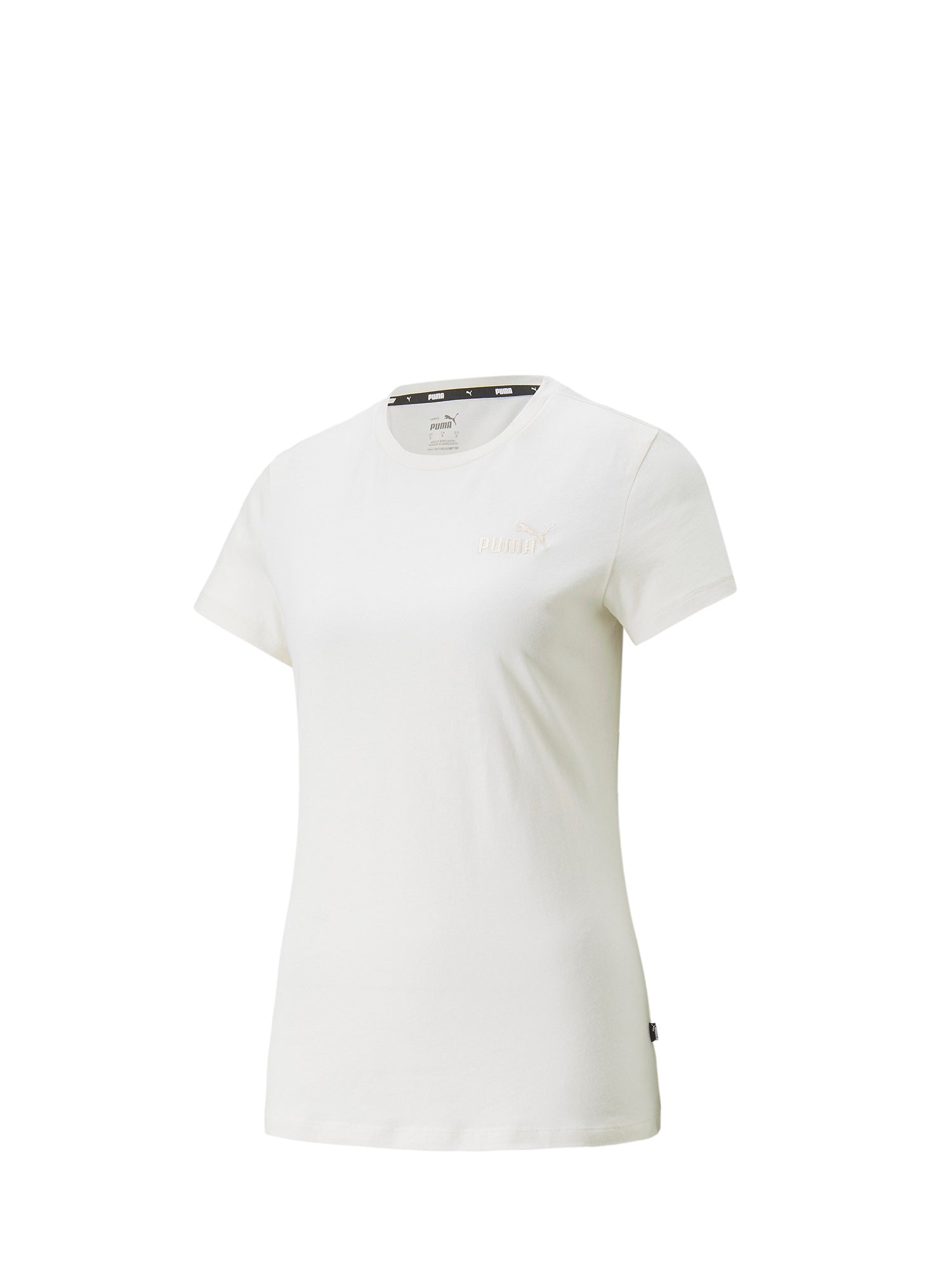 PUMA T-SHIRT ESSENTIALS EMBROIDERY AVORIO