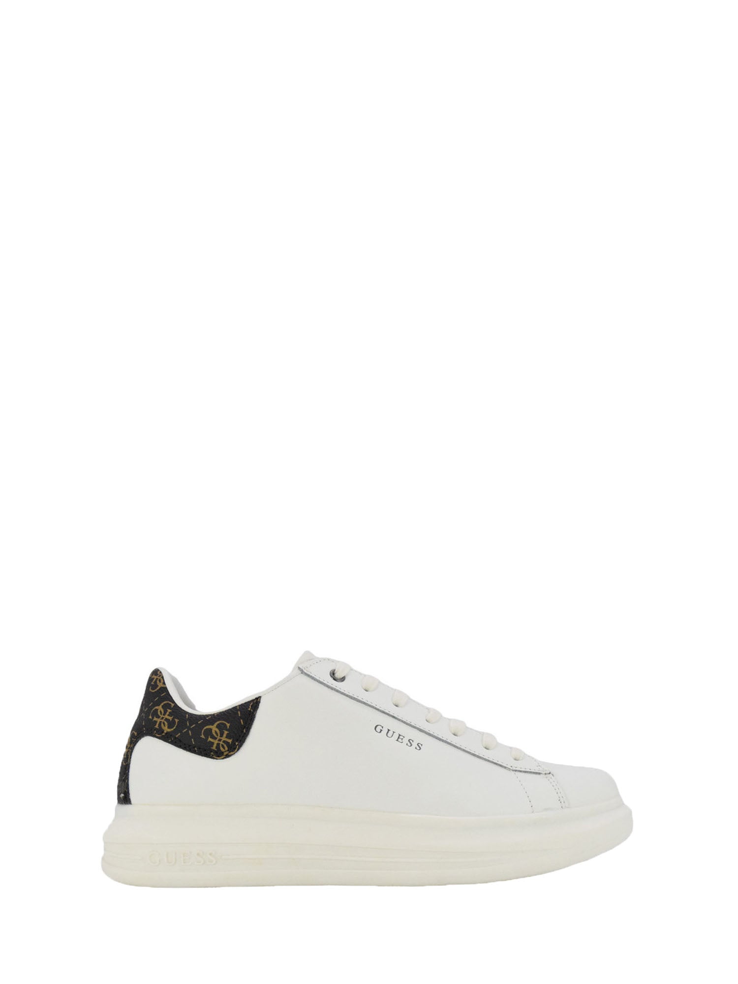 GUESS JEANS SHOES SNEAKERS SALERNO BIANCO - MARRONE