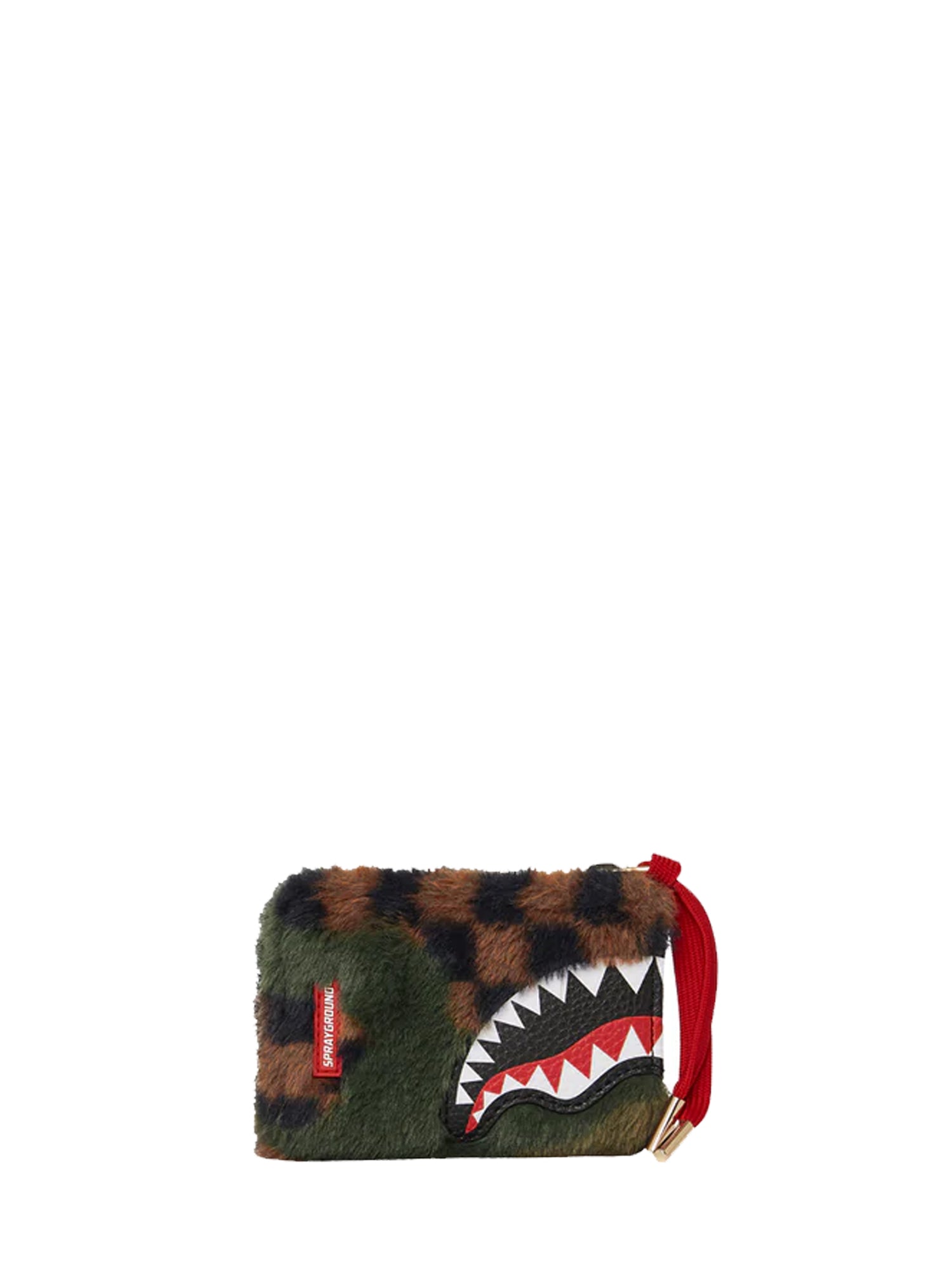 SPRAYGROUND PORTAFOGLI GREEN 3AM FUR MARRONE