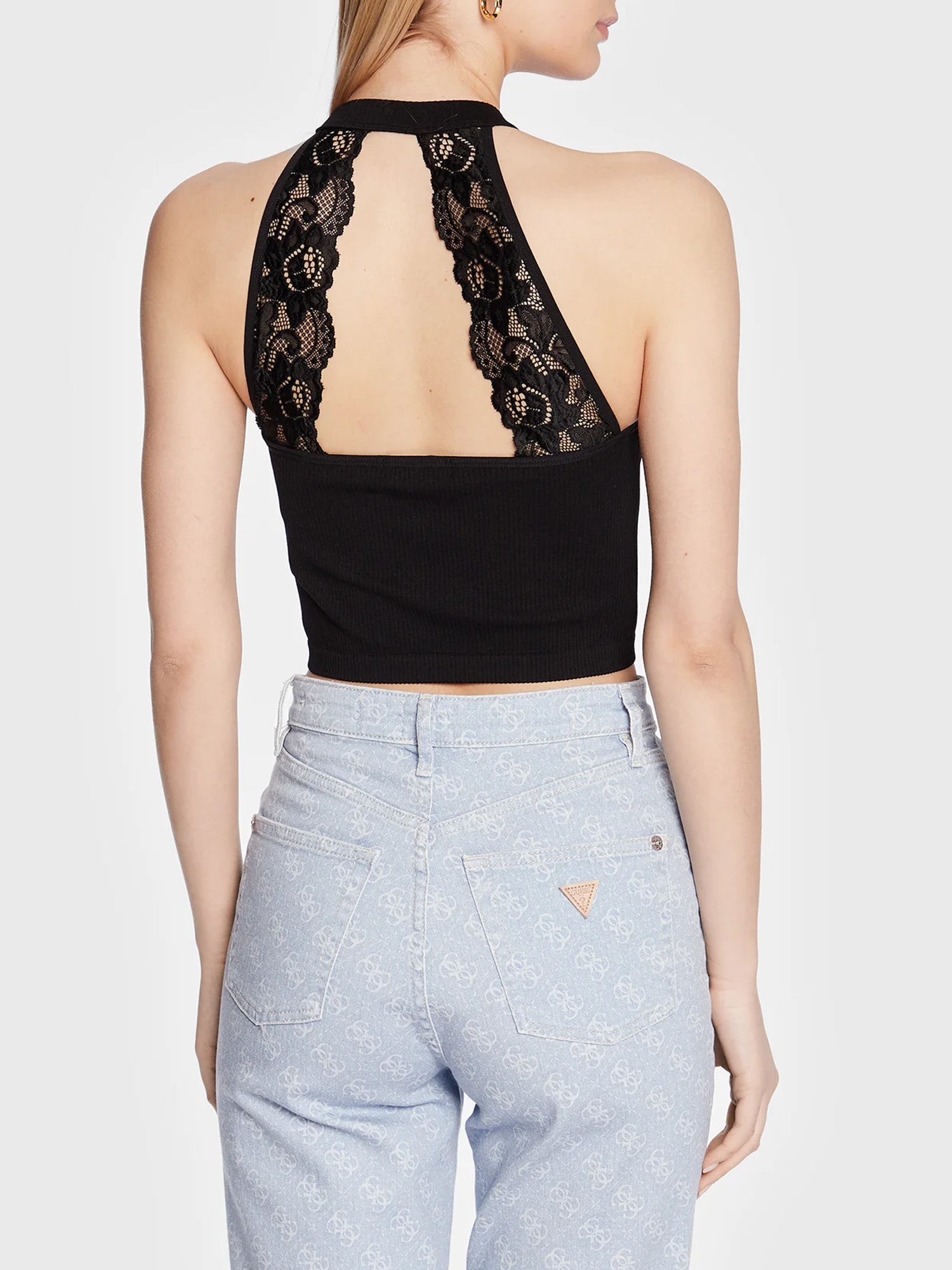 GUESS JEANS TOP CROPPED TORI NERO