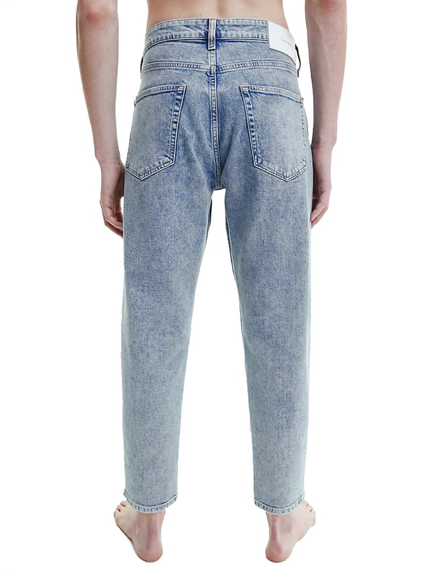 CALVIN KLEIN JEANS CROPPED IN DENIM BLU