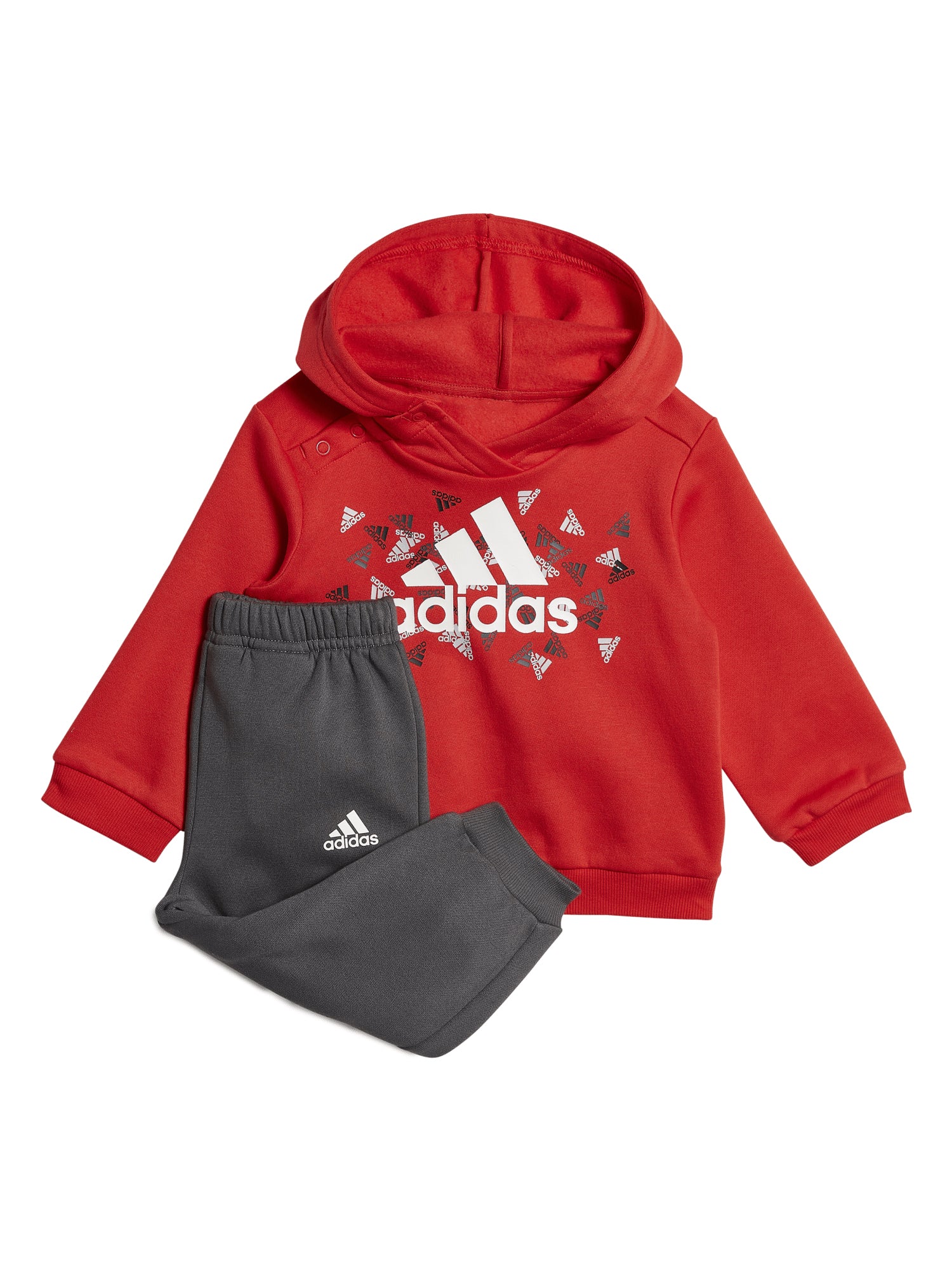 ADIDAS TUTA JR BADGE OF SPORT GRAPHIC ROSSO-GRIGIO