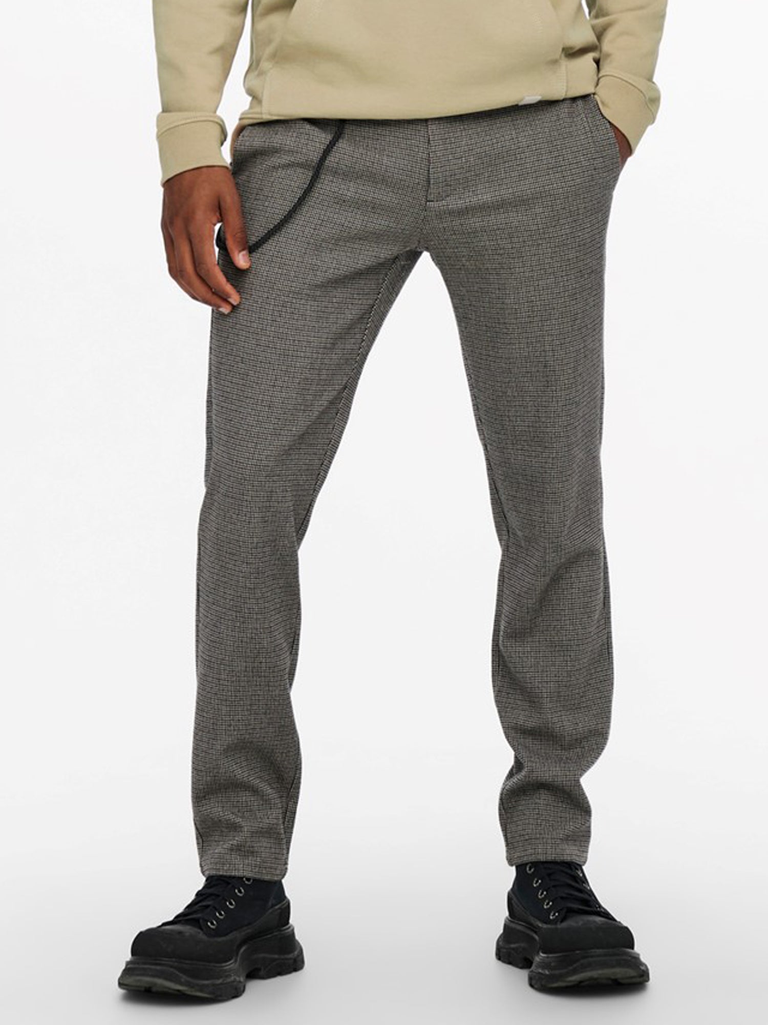 ONLY&SONS PANTALONI PETE CHINO SLIM FIT GRIGIO