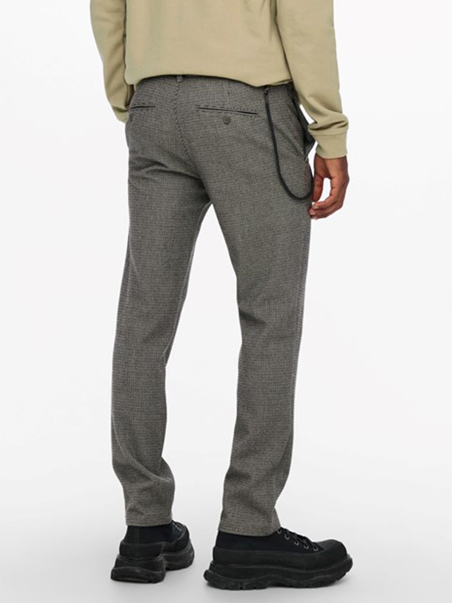 ONLY&SONS PANTALONI PETE CHINO SLIM FIT GRIGIO