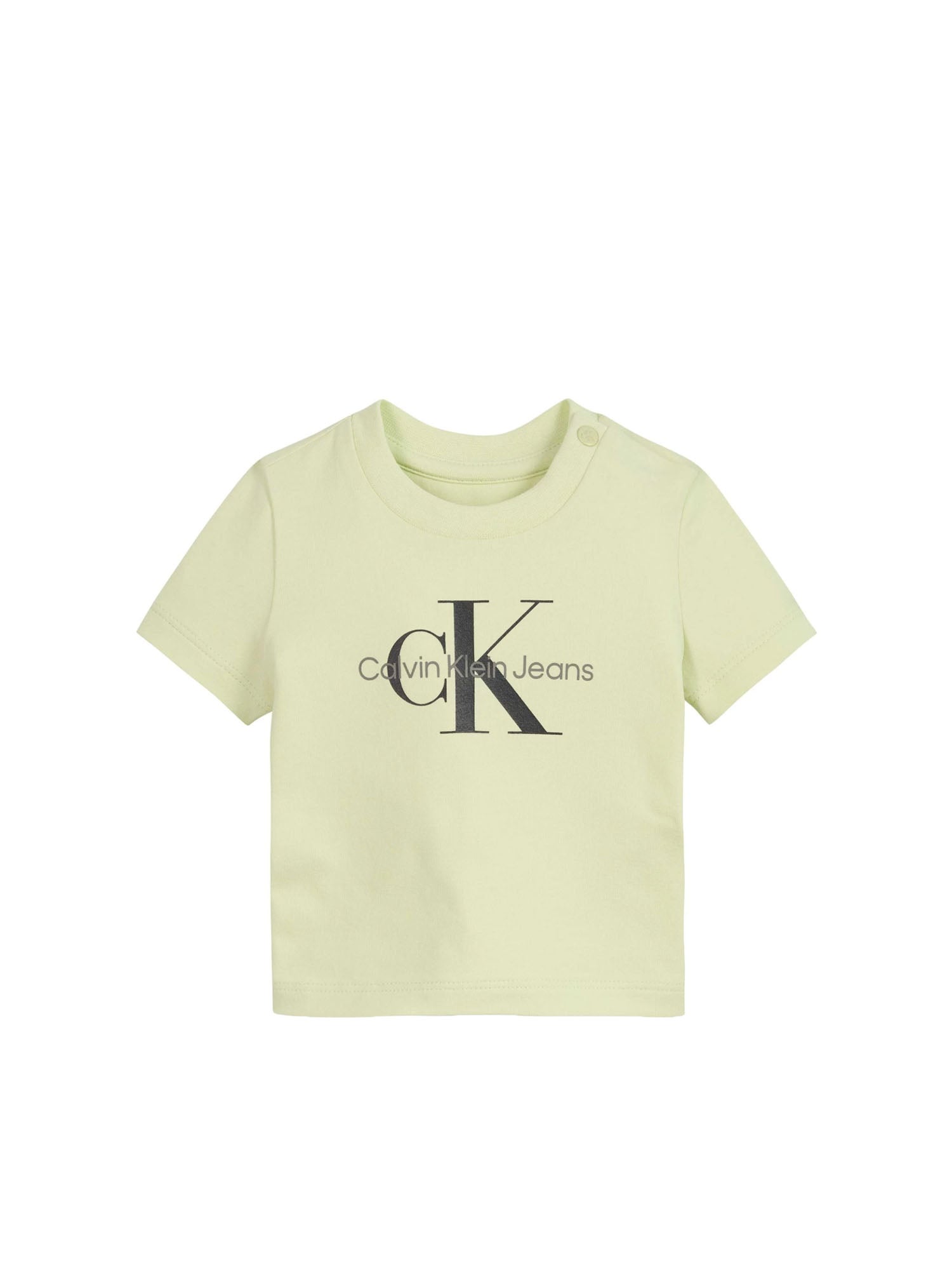 CALVIN KLEIN T-SHIRT IN COTONE BIOLOGICO VERDE PASTELLO