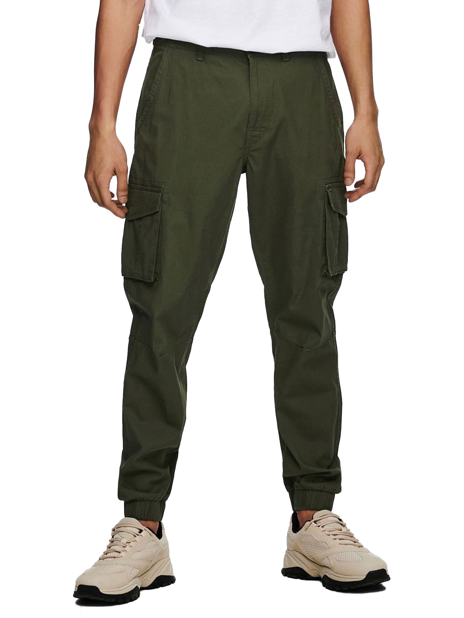 ONLY&SONS PANTALONI CARGO VERDE OLIVA